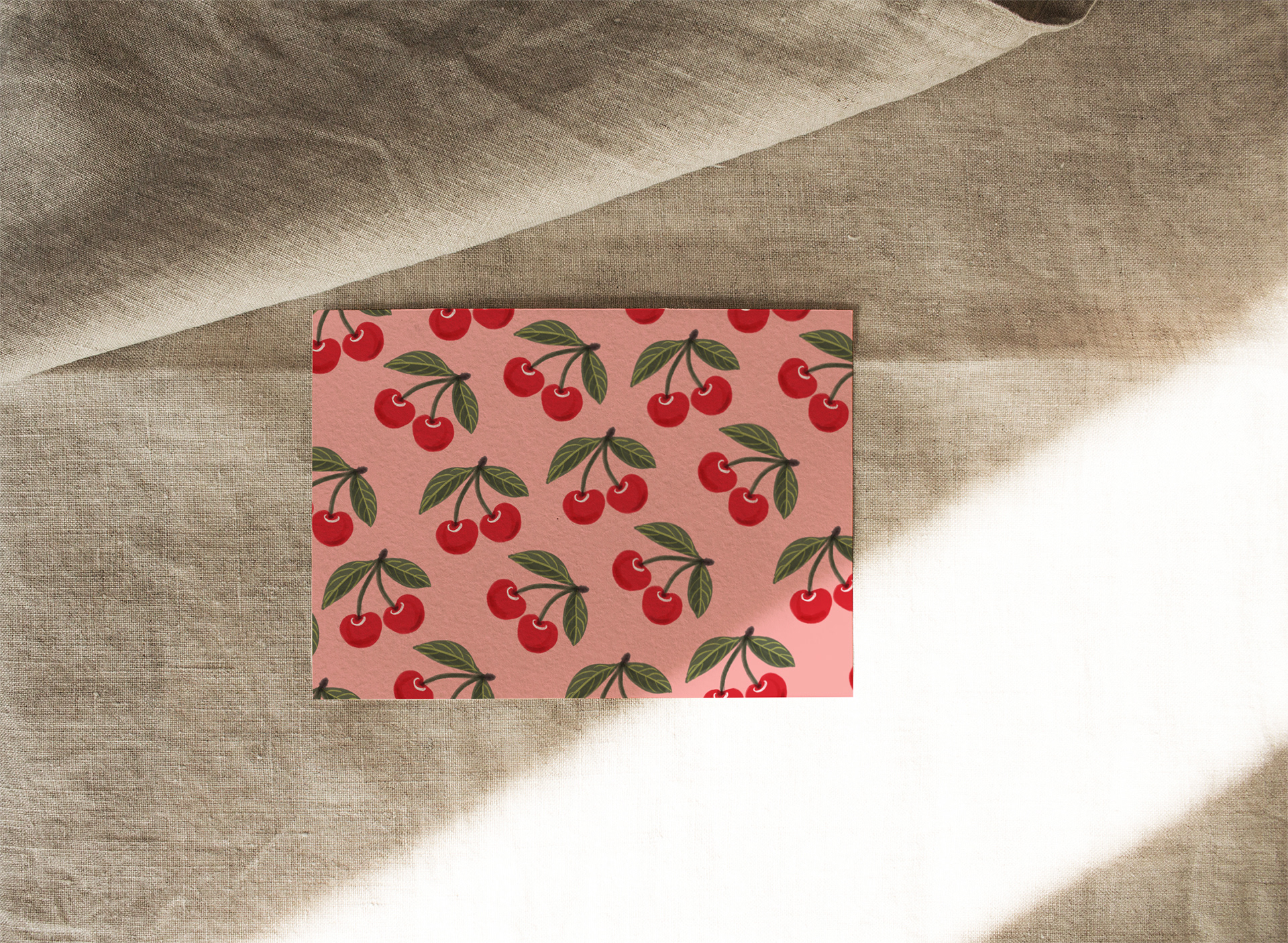 Kirschen. Papier-Tischsets in vielen Farben und illustrierten Motiven im Shop