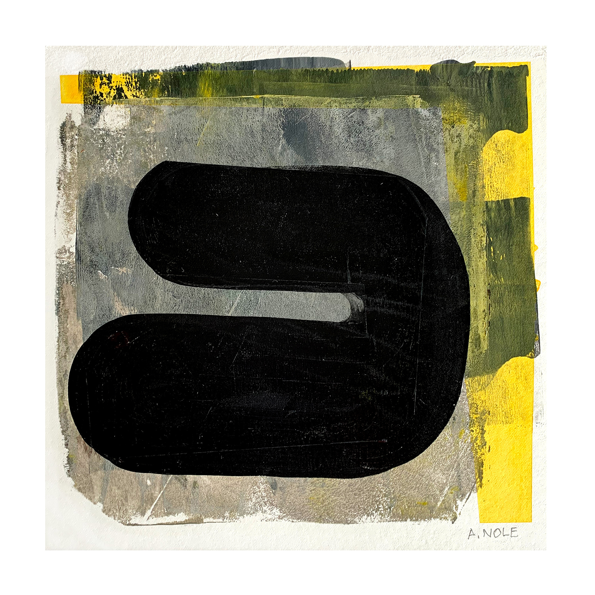 Yellow Black Two | Size 12 x 12