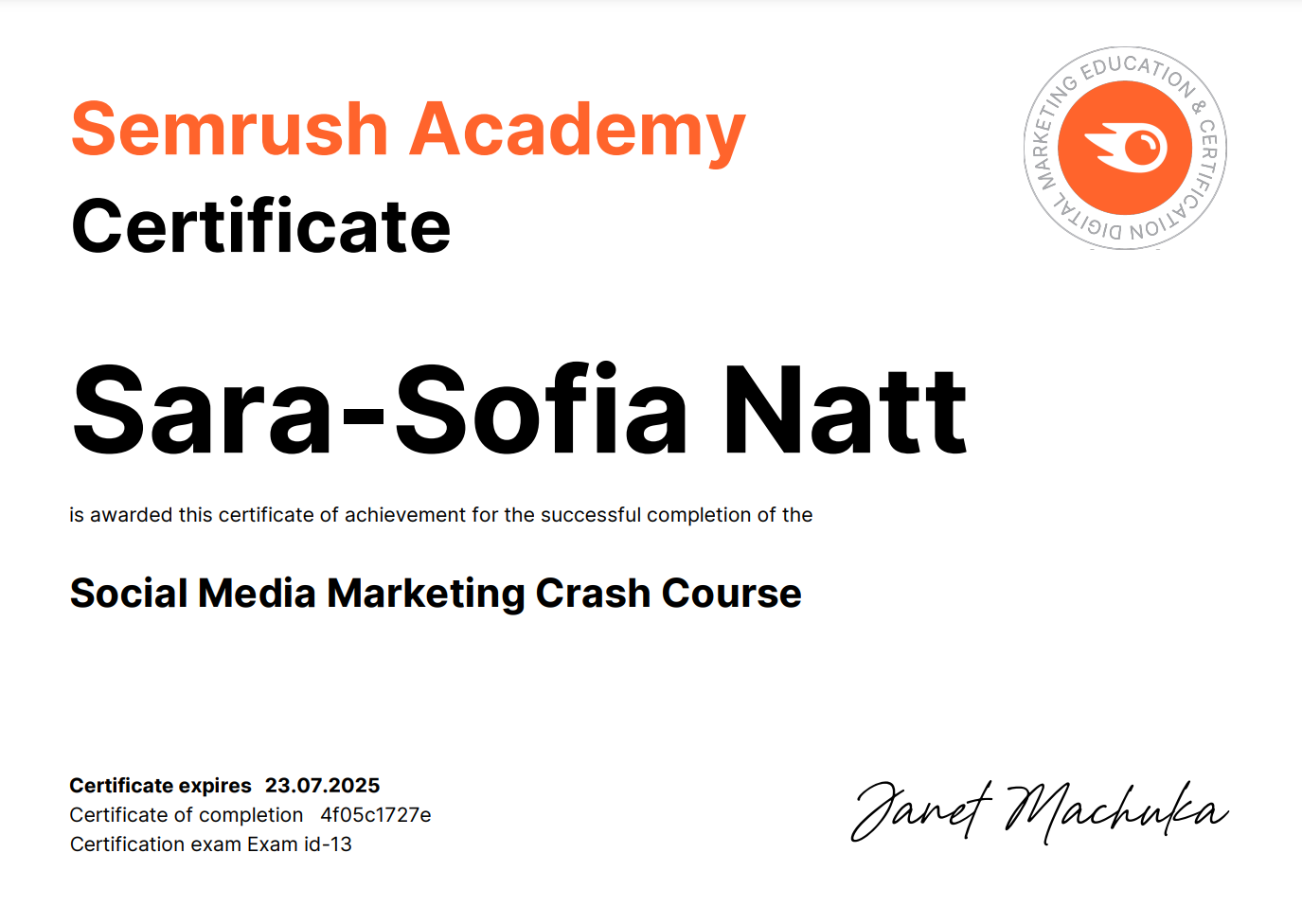 Semrush Social Media Marketing Crash Course