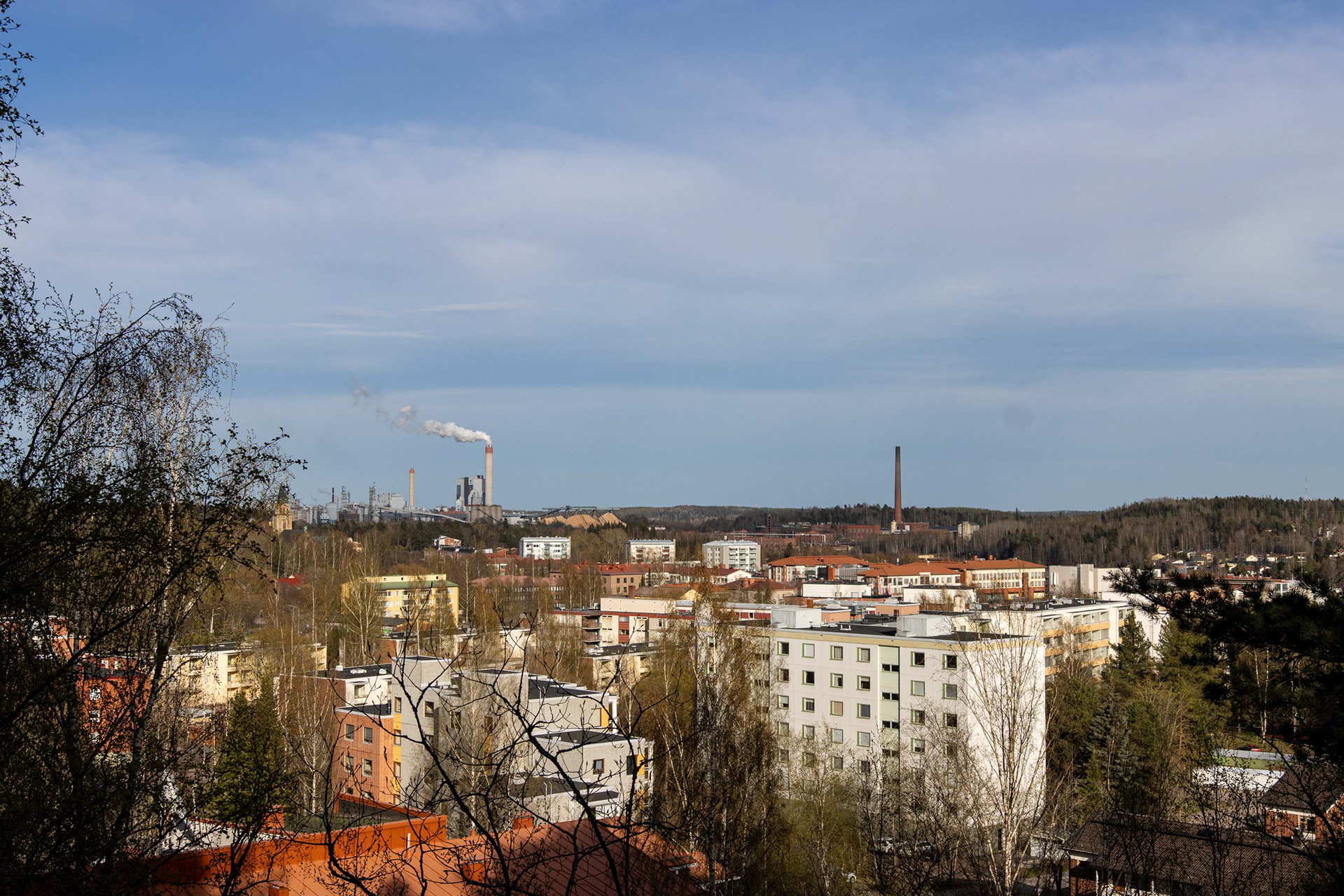 Kuusankosken keskustaa Kettumäeltä kuvattuna (5.2022)