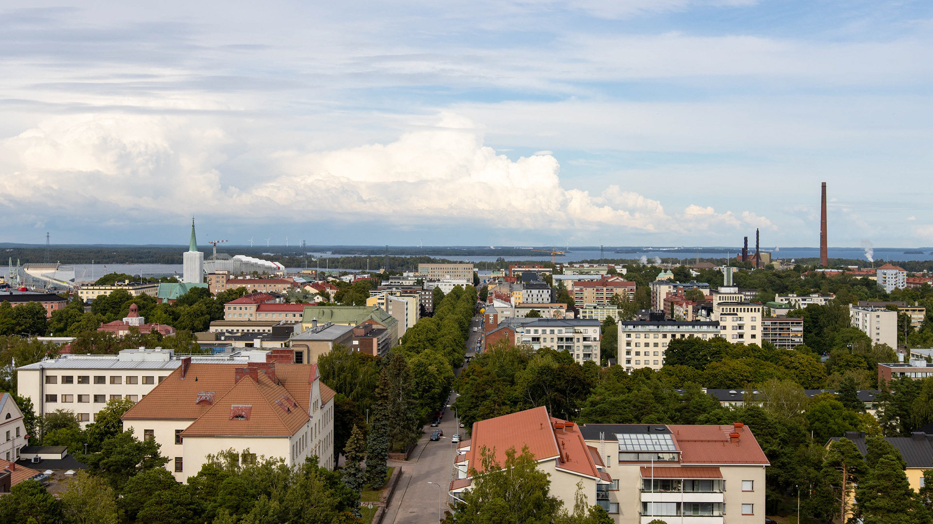 Näkymä Haukkavuorelta kohti Kantasatamaa