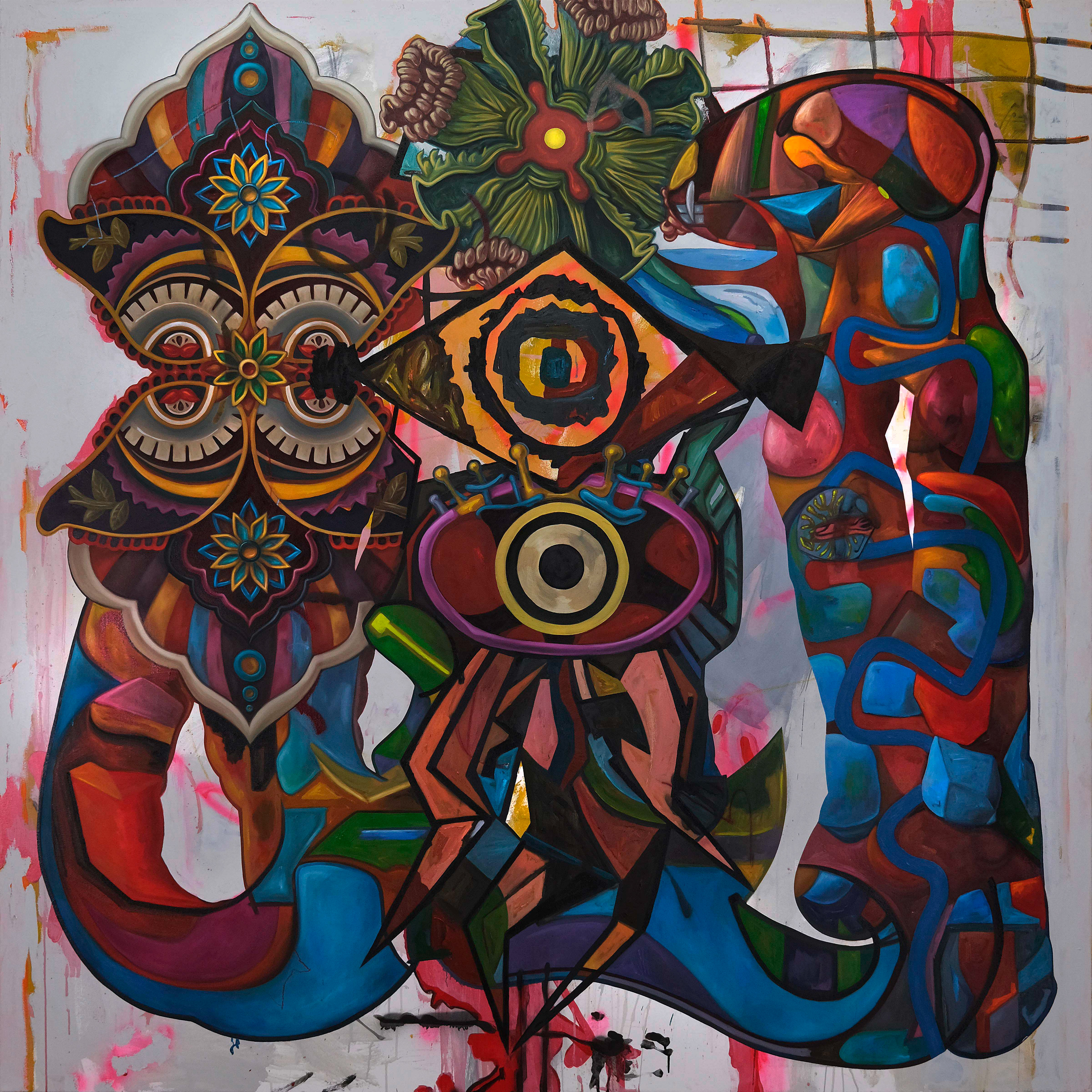 Space is Fake, 2021, 84”x 84”