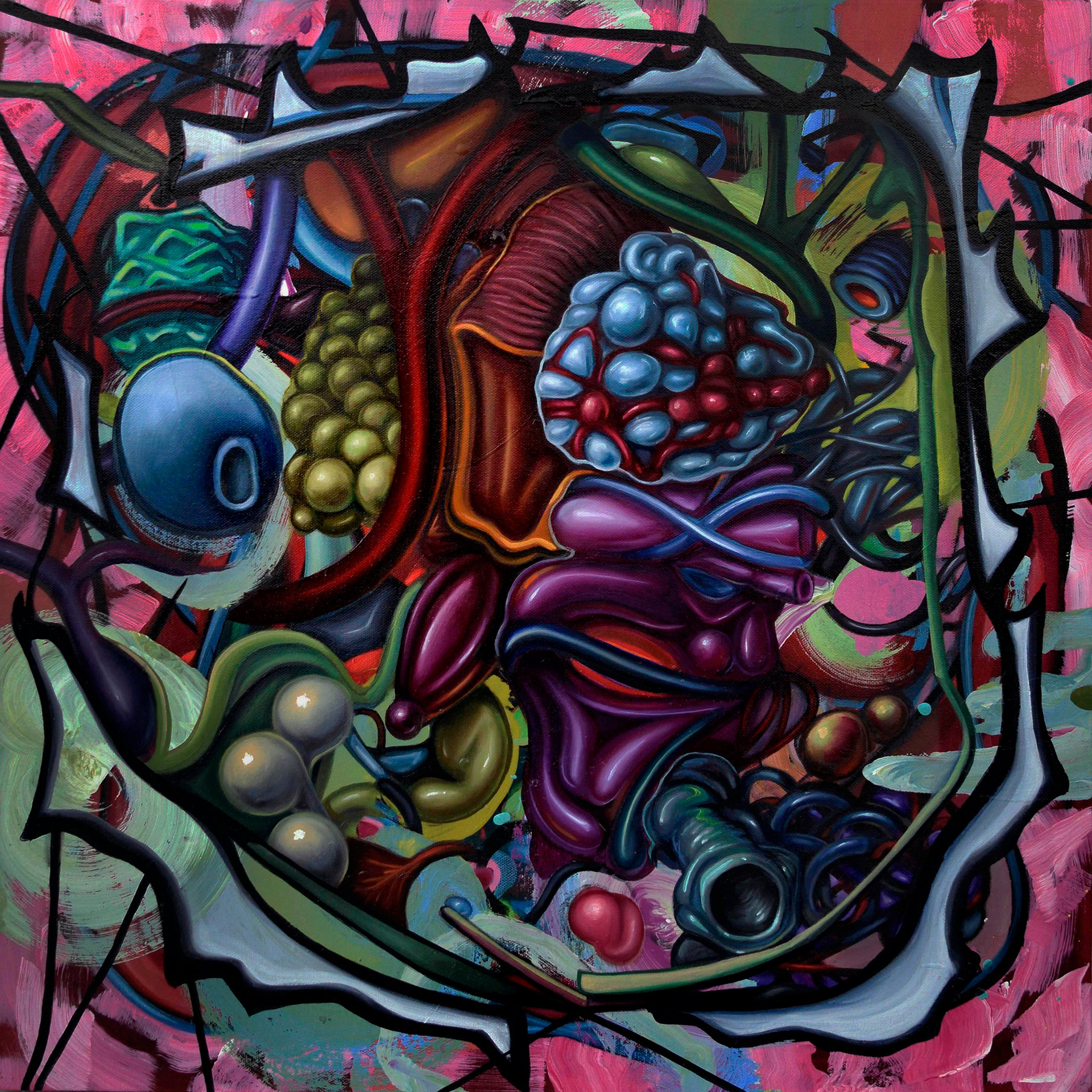 Coughing Up a Tongue, 2016, 24"x24" 