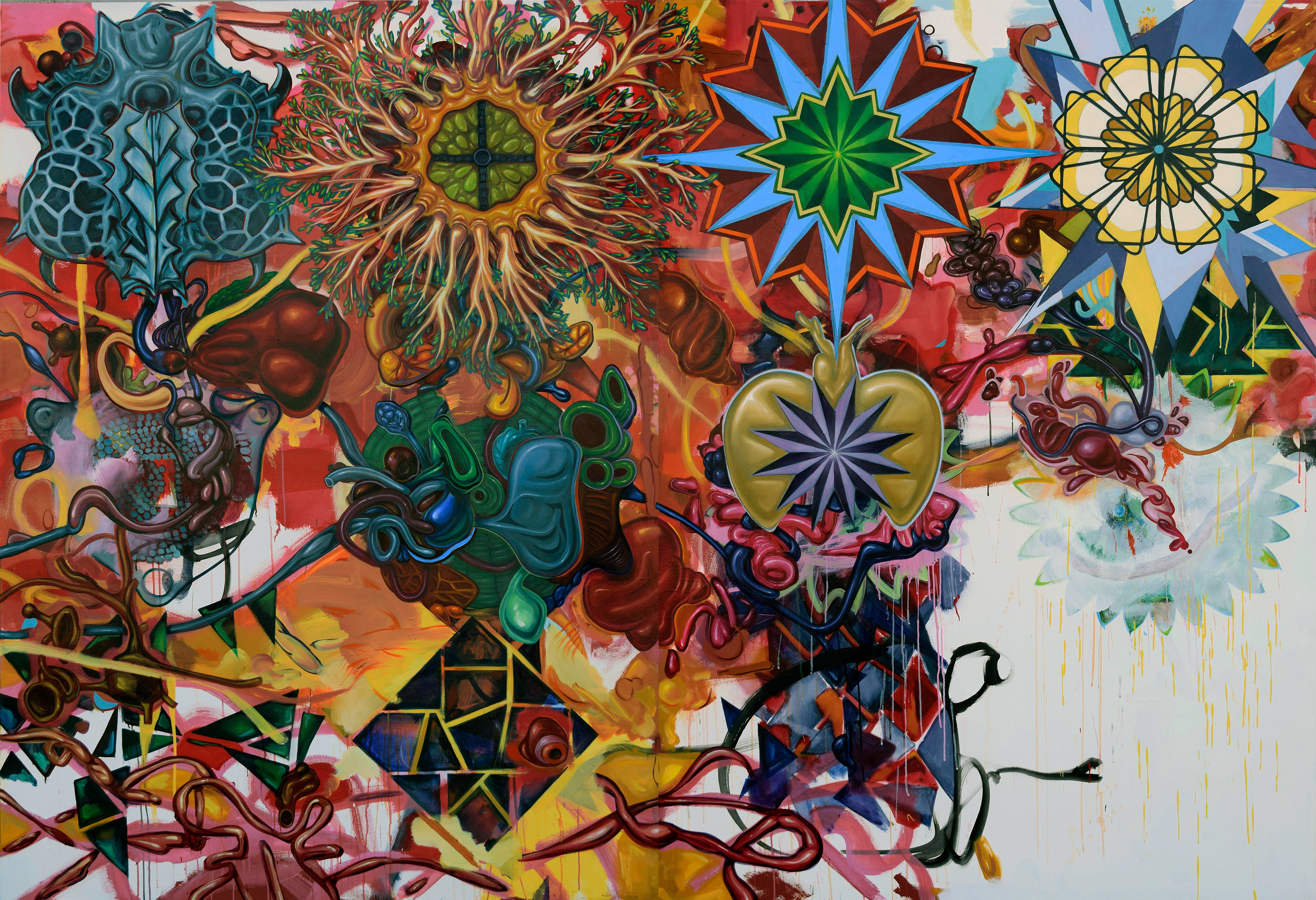 We Came Here To Bring Home Here, 2015, 84"x120" oil and acrylic on canvas