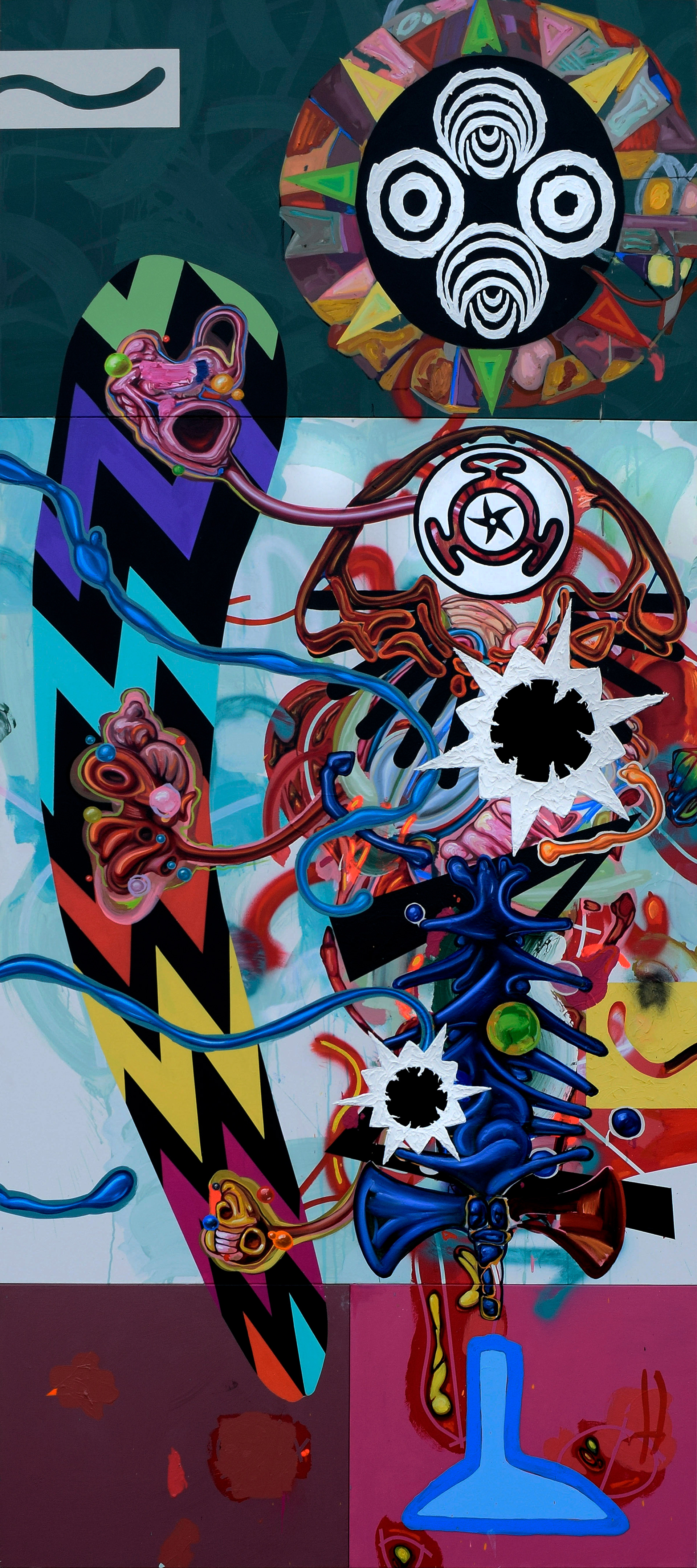 WOMB HOLE, 2018, 48"x108"