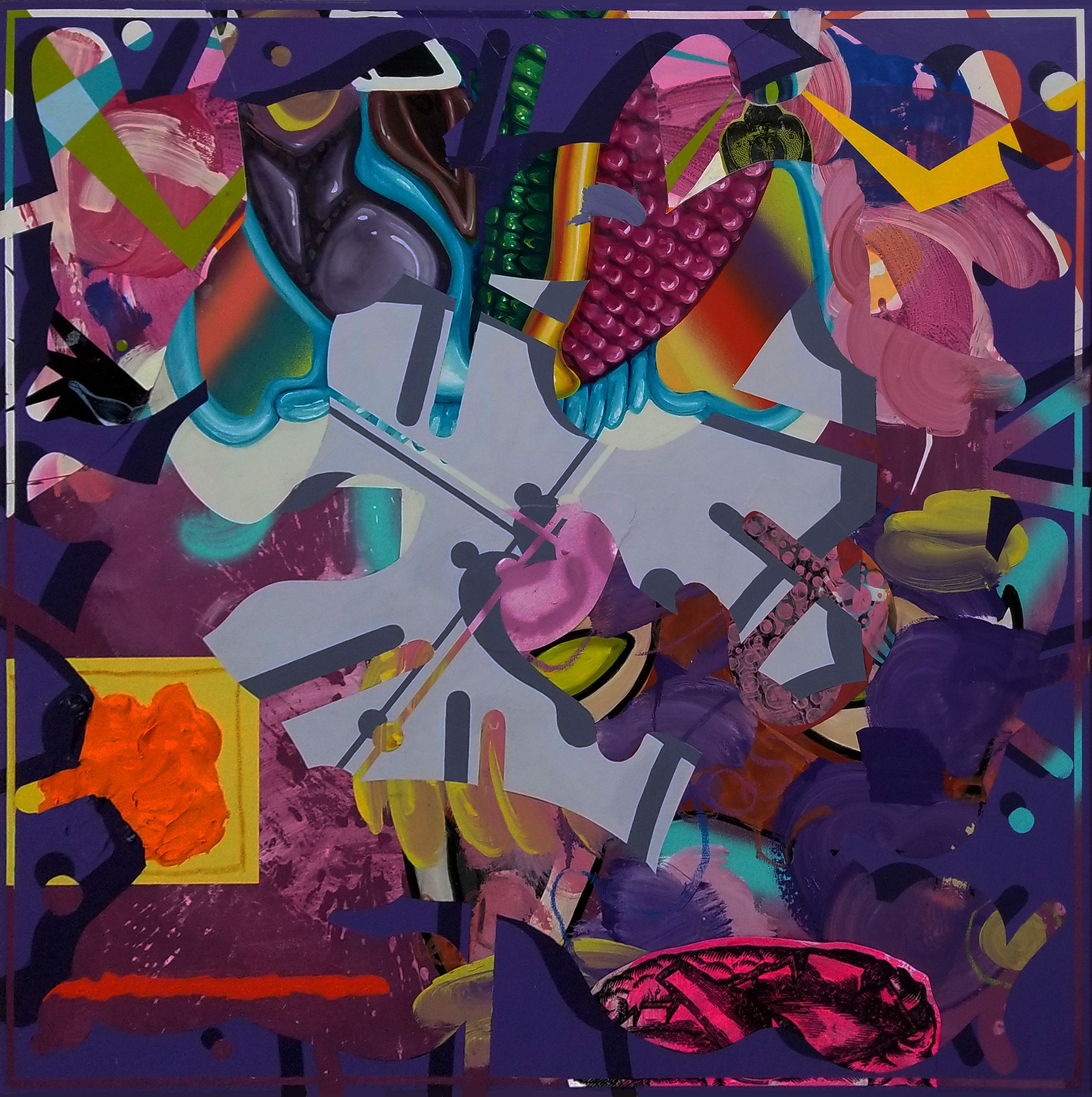 Caesar the Mollusk Squeezer, 2019, 36"x36"