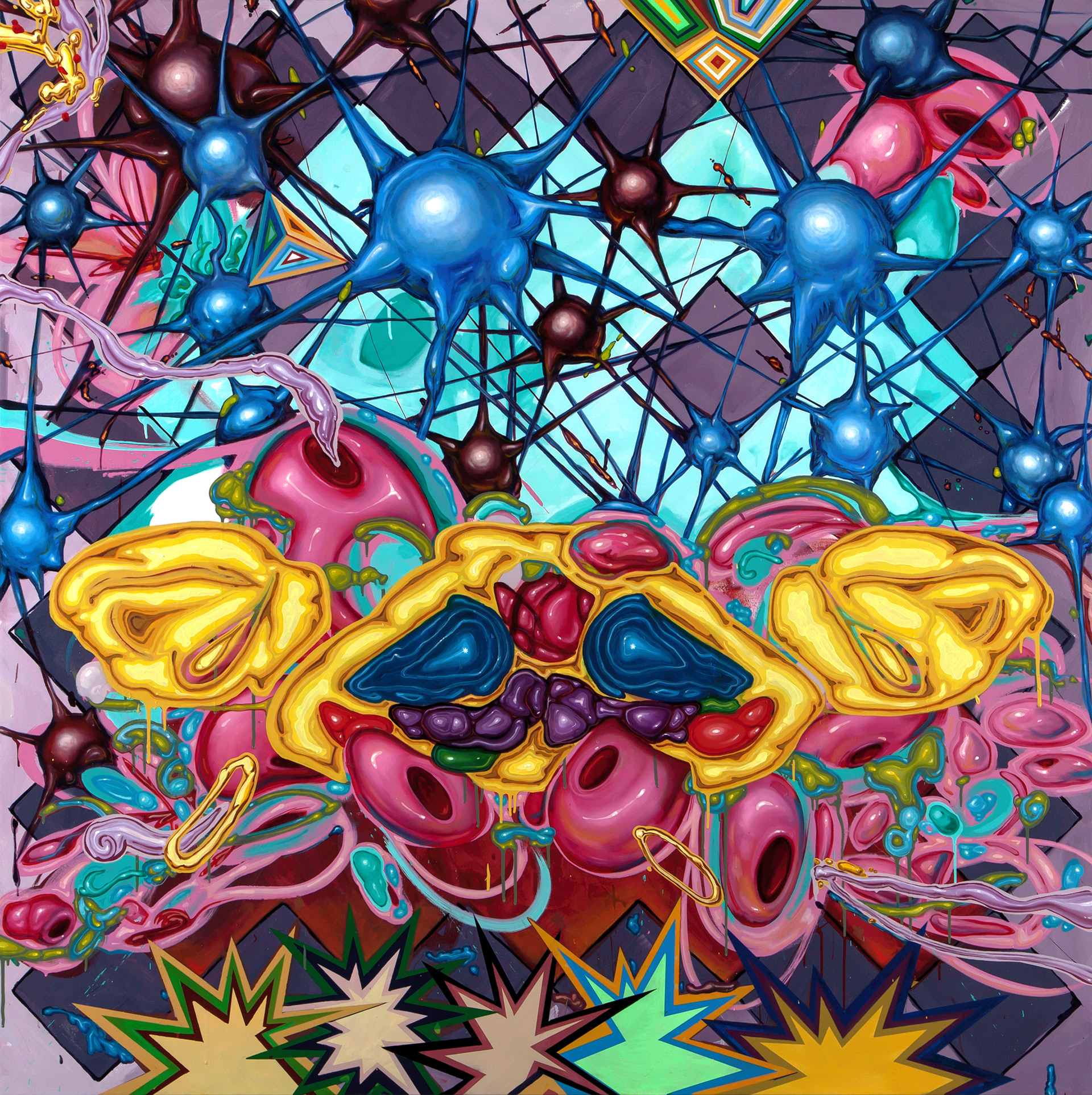 Never Follow a Hippie to a Second Location, 2014, 71"x71" 