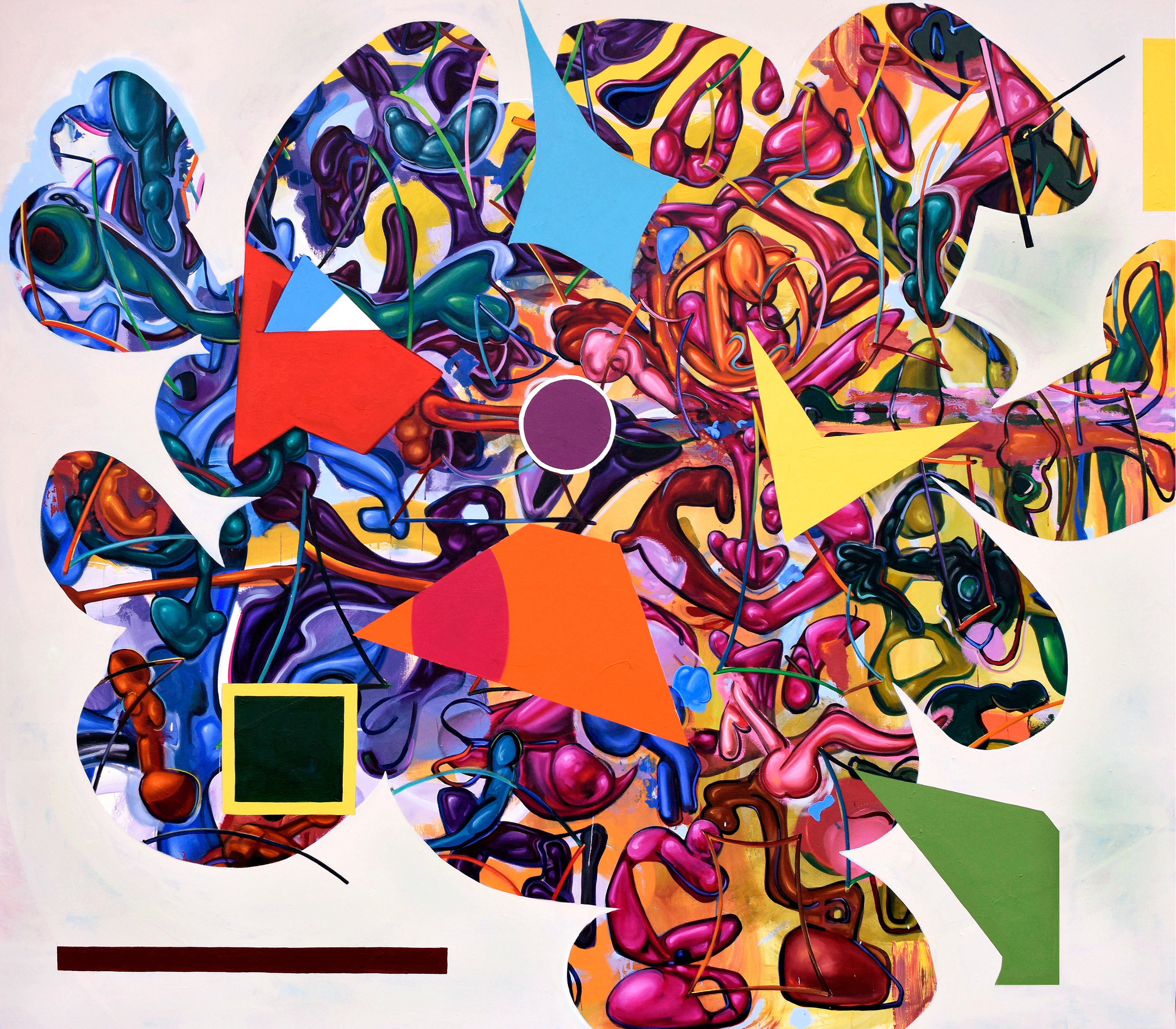 She Asked Me My Name and I gave Her My Social Security Number; That's How They Got My Spleen 2016 96"x84" oil and acrylic on canvas