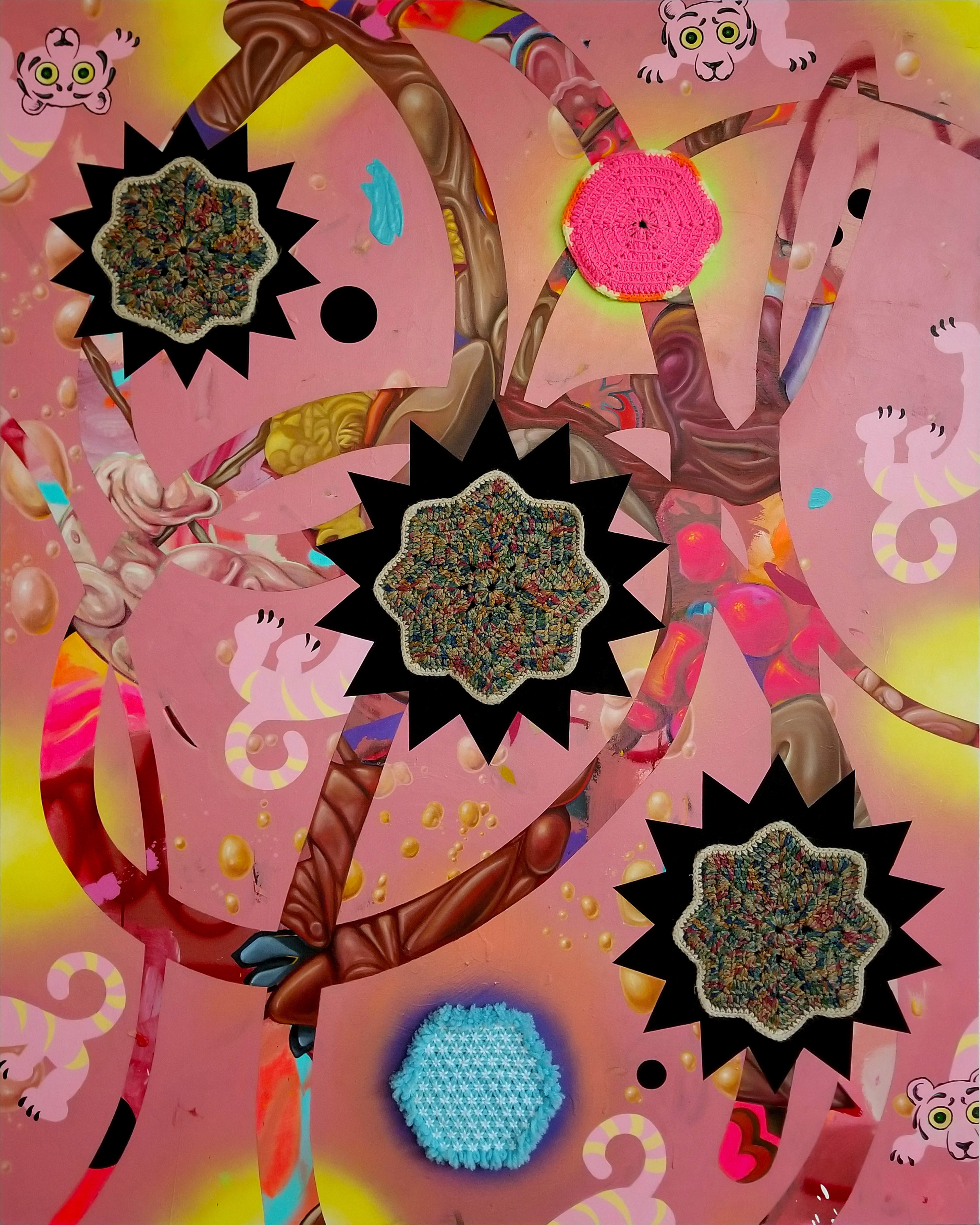 Identity Slot, 2020, 48” x 60” mixed media on canvas