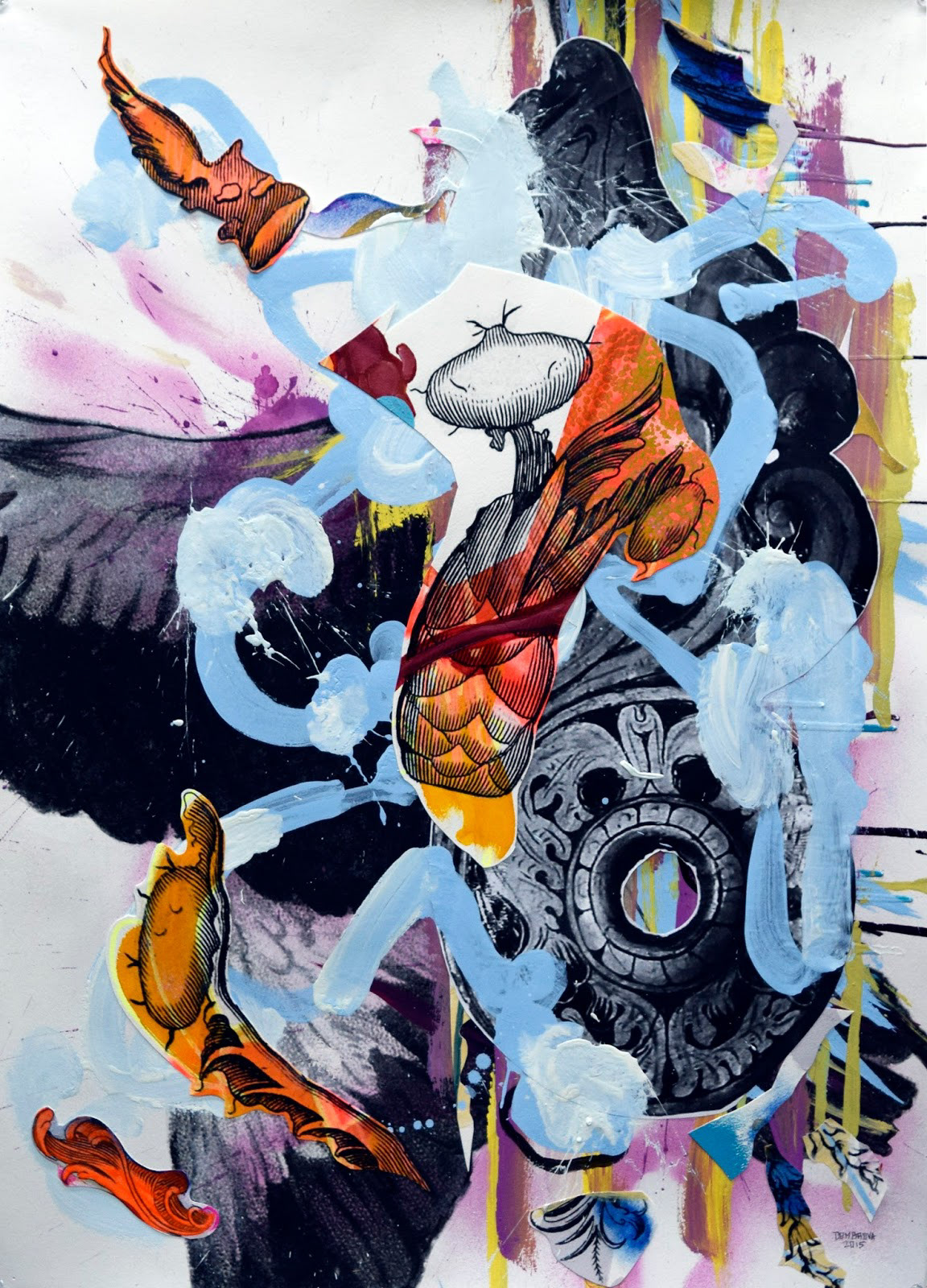 Stork Baby Bomb, 2015, 22" x 30"