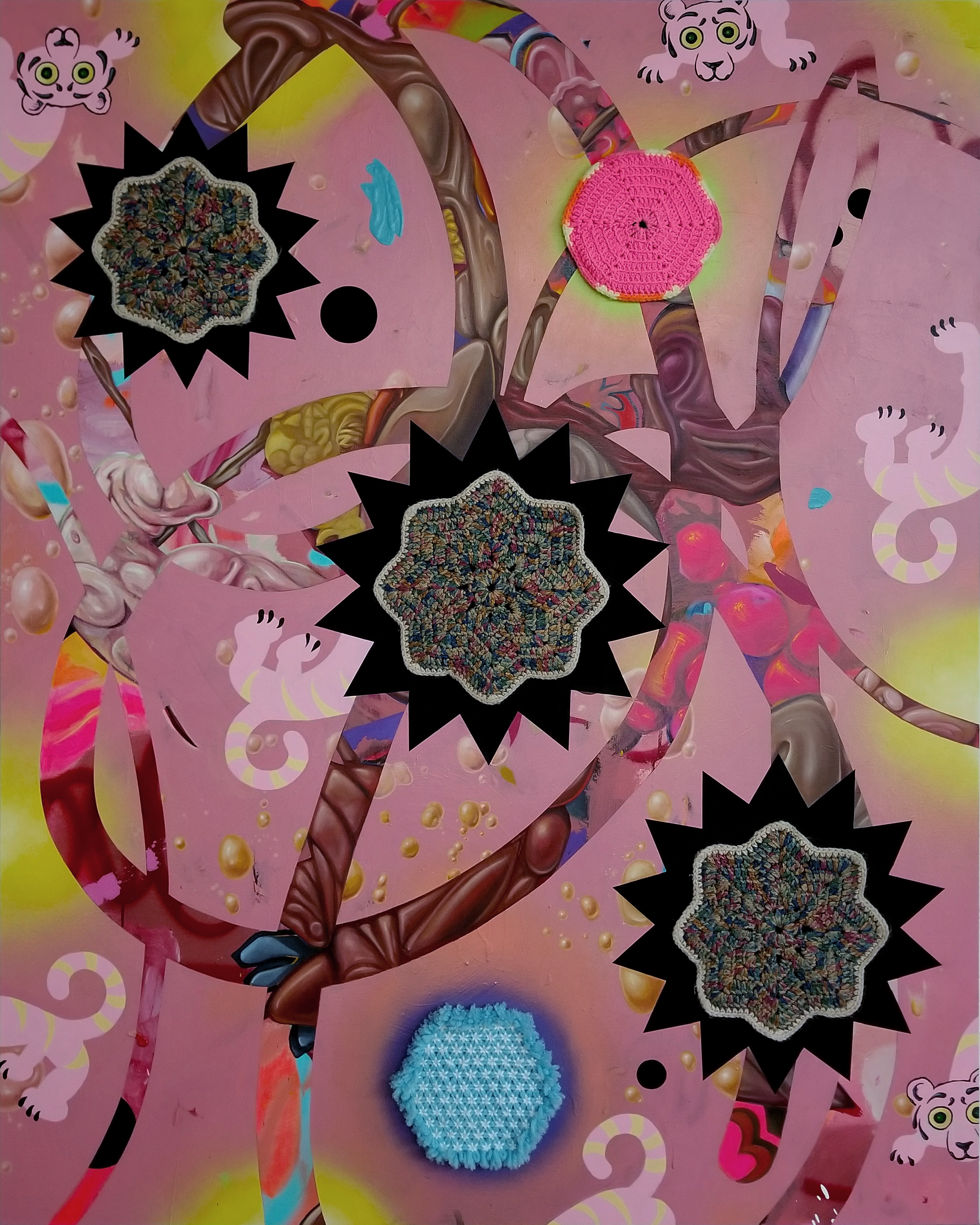Identity Slot, 2020, 48” x 60” mixed media on canvas