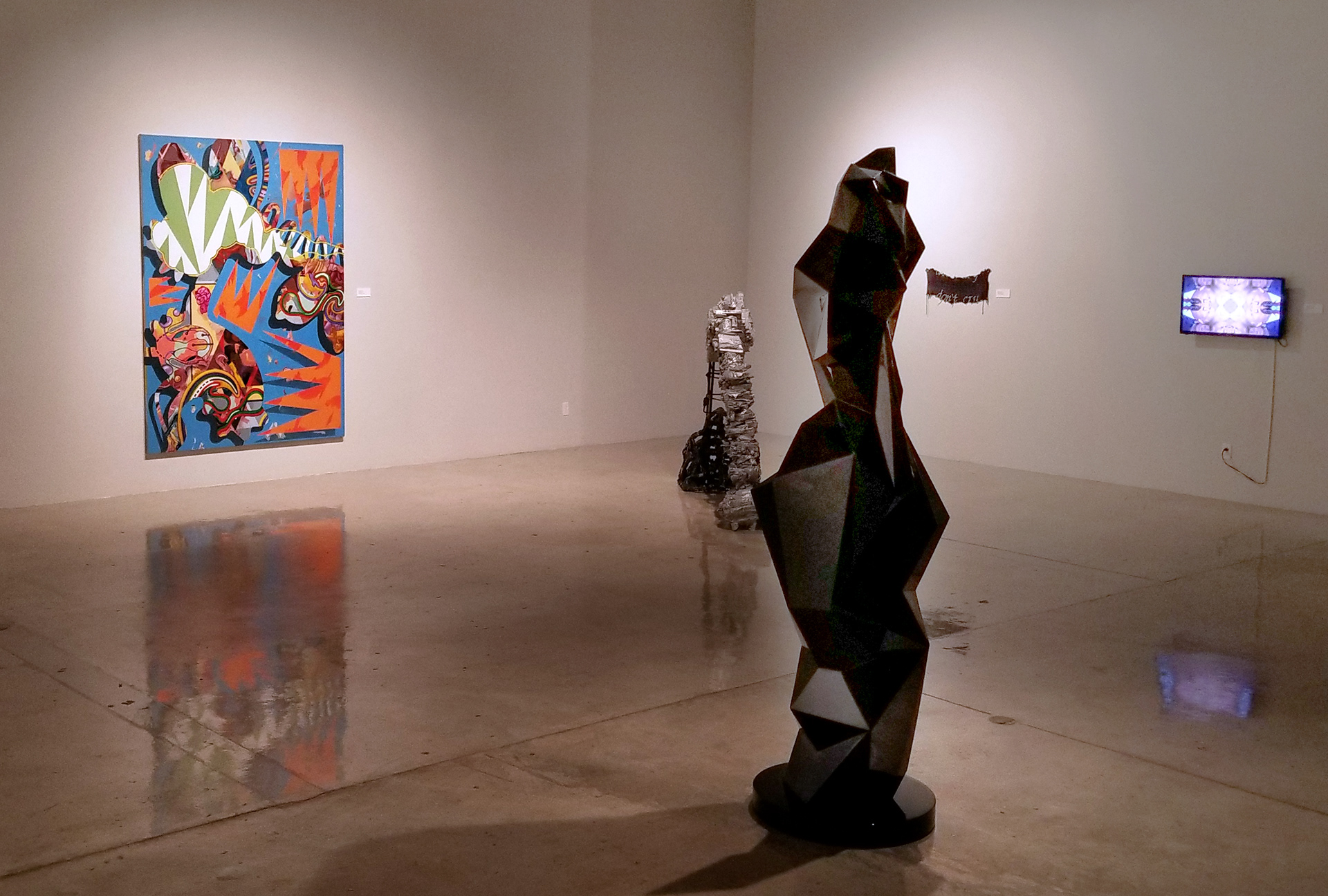 Sticky Self (painting left) 2019, "The Snake Eats Its Tail" Group Show at The University of Arizona