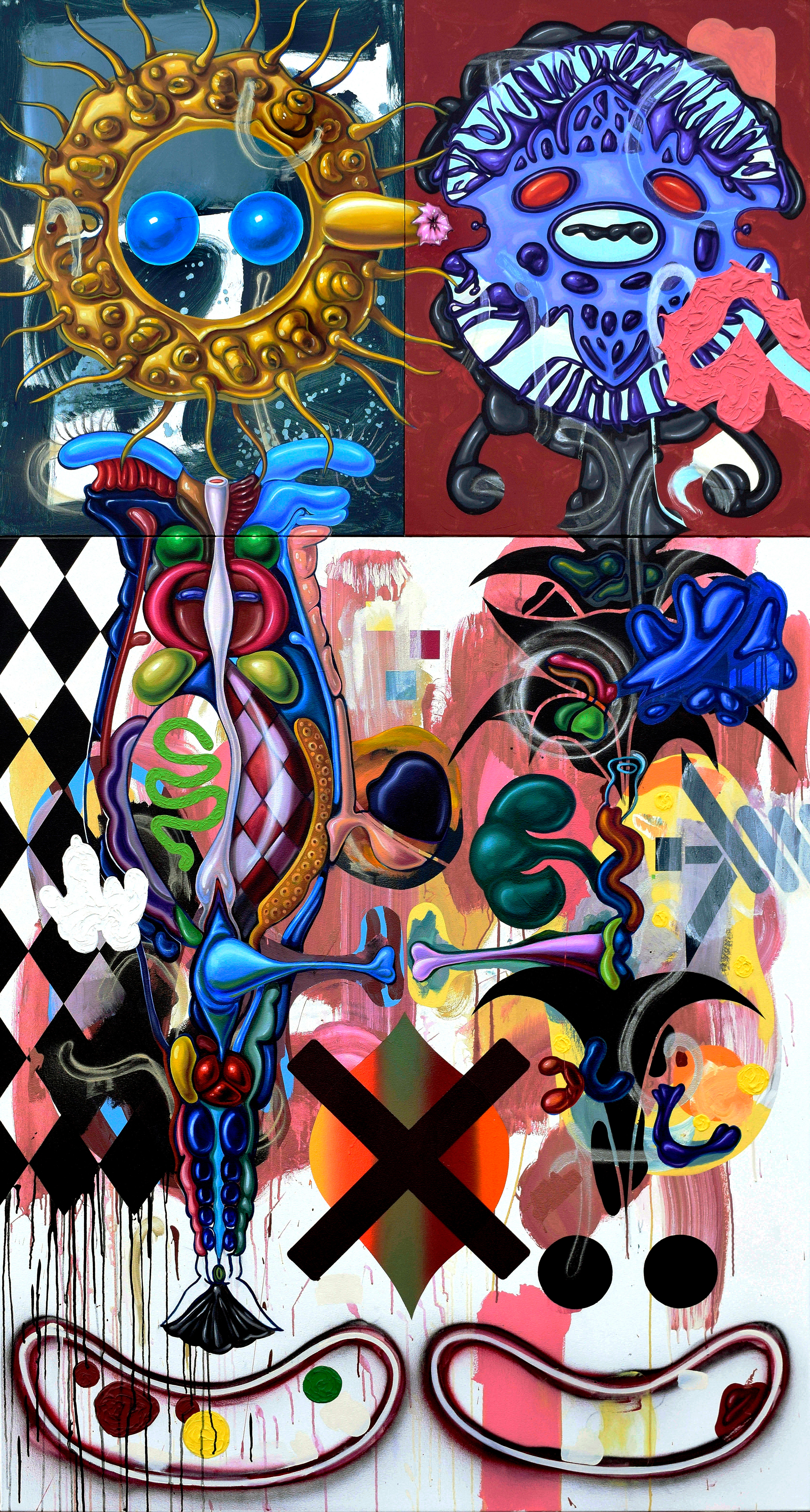 Tender Tendrils Tending to the Chicken Sometimes and Sometimes to Me, 2018, 60”x112”