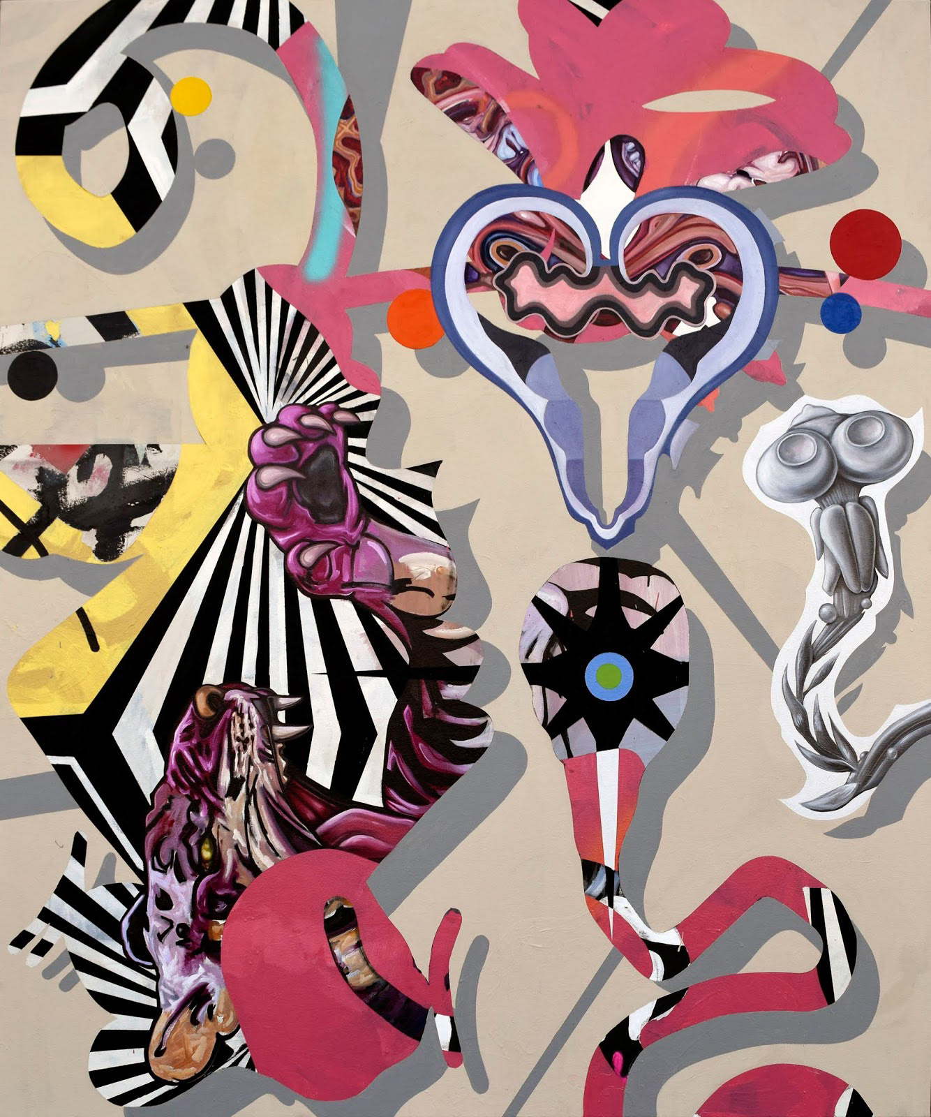 The Dreaming of the Animals, 2019, 60" x 72" mixed media on canvas