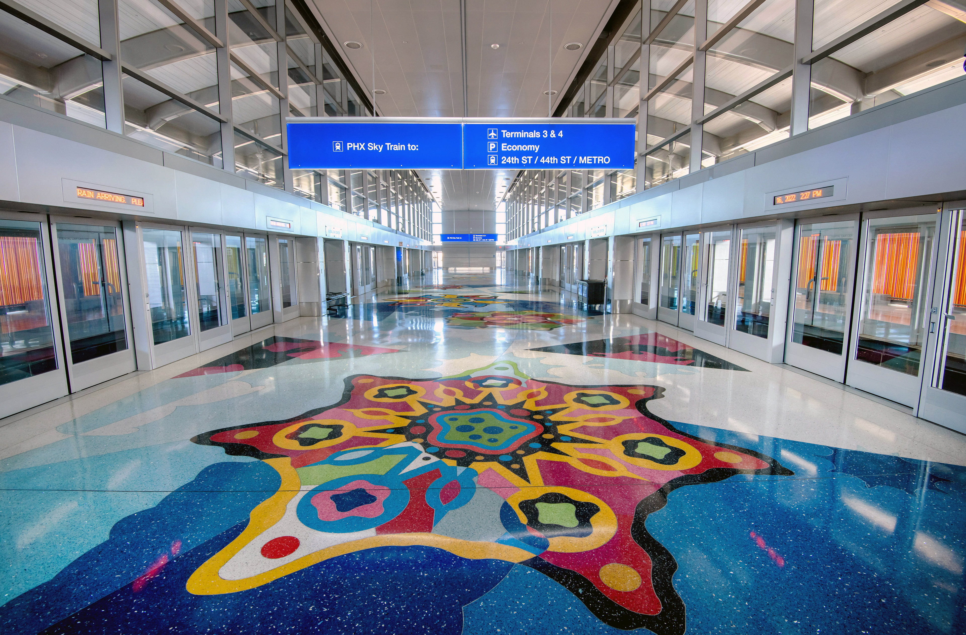 From the Earth to the Sky, 2022 Terrazzo Floor at Sky Harbor Airport Rental Car Return SkyTrain Station