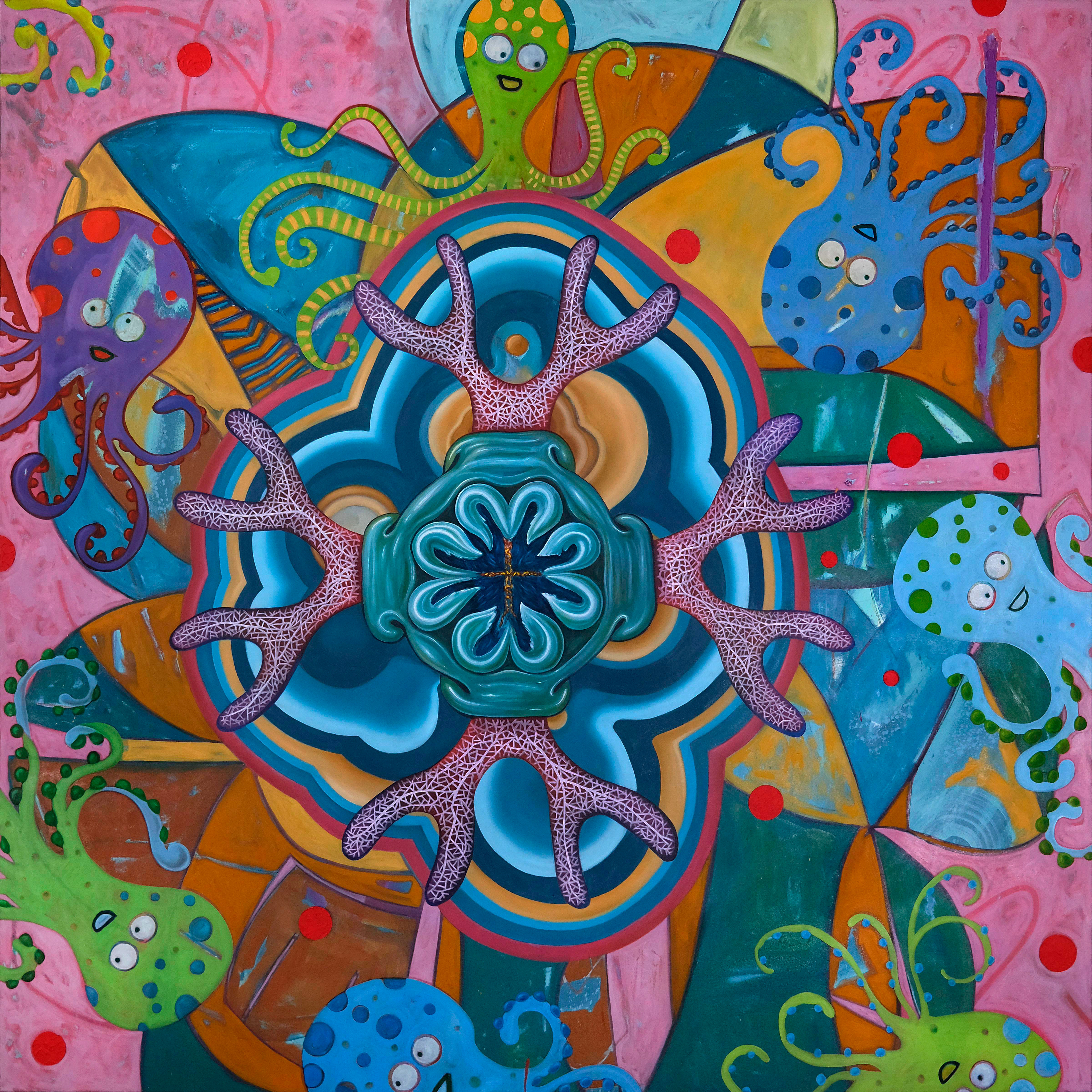 Annoyed by the Goddamn Screaming of the Whales, 2021, 84”x 84”