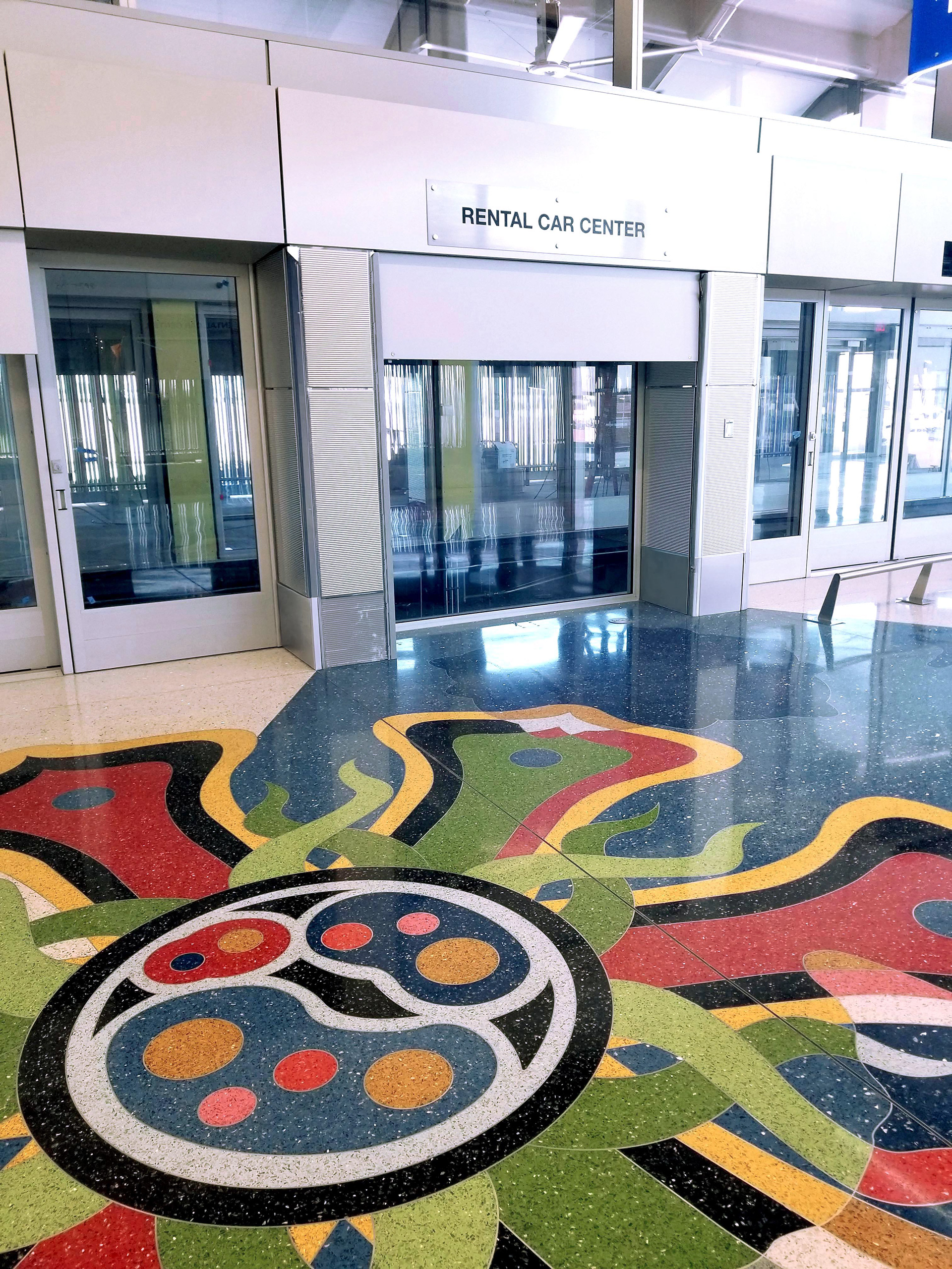 From the Earth to the Sky, 2022 Terrazzo Floor at Sky Harbor Airport Rental Car Return SkyTrain Station