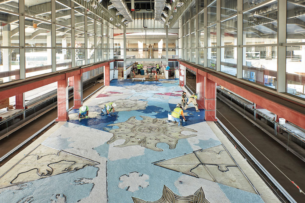 From the Earth to the Sky Terrazzo Fabrication by Advance Terrazzo.. Photo by PT DESIGN