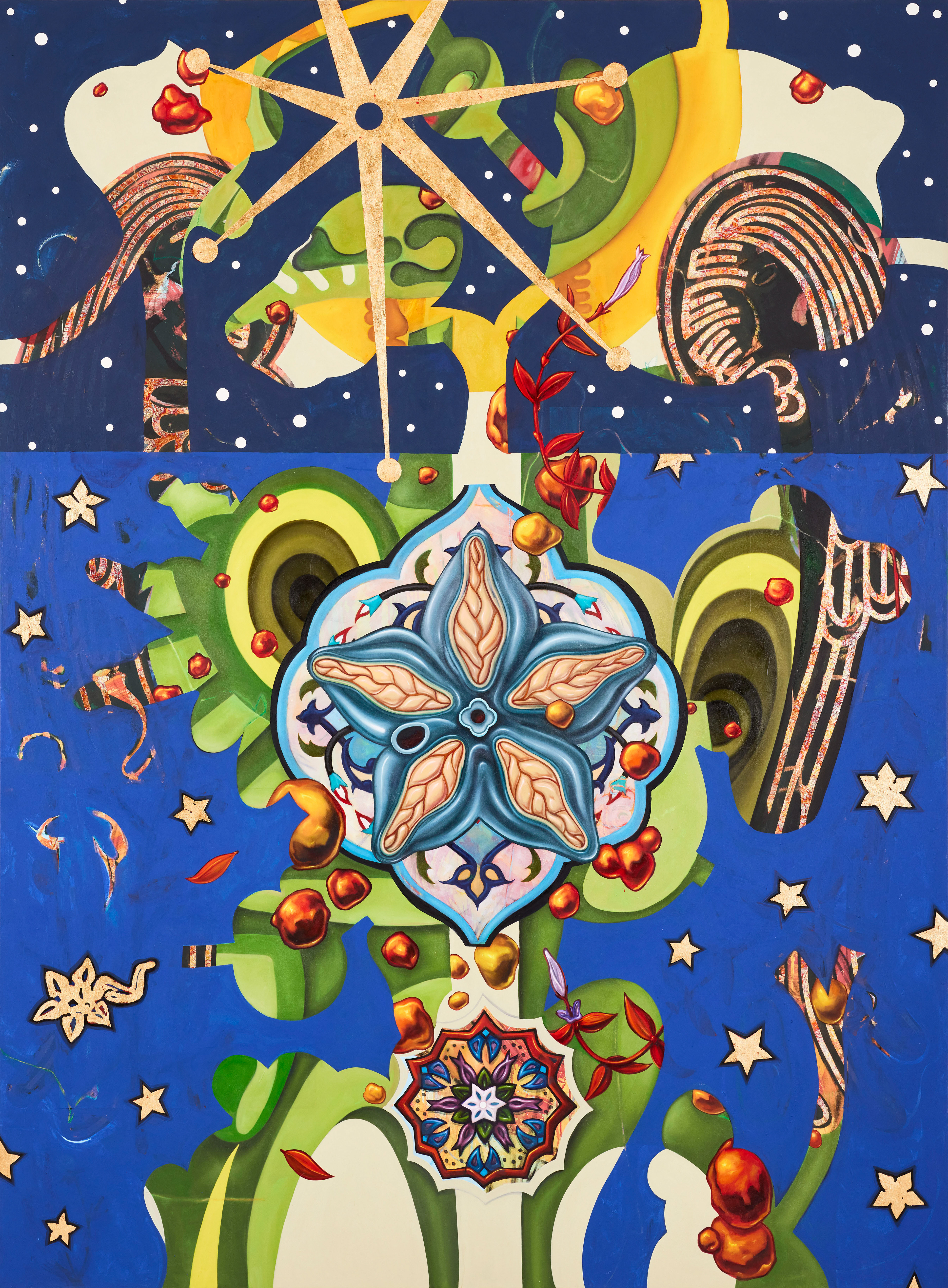 Birth of a Star, 2022, mixed media on canvas, 84” x 114”
