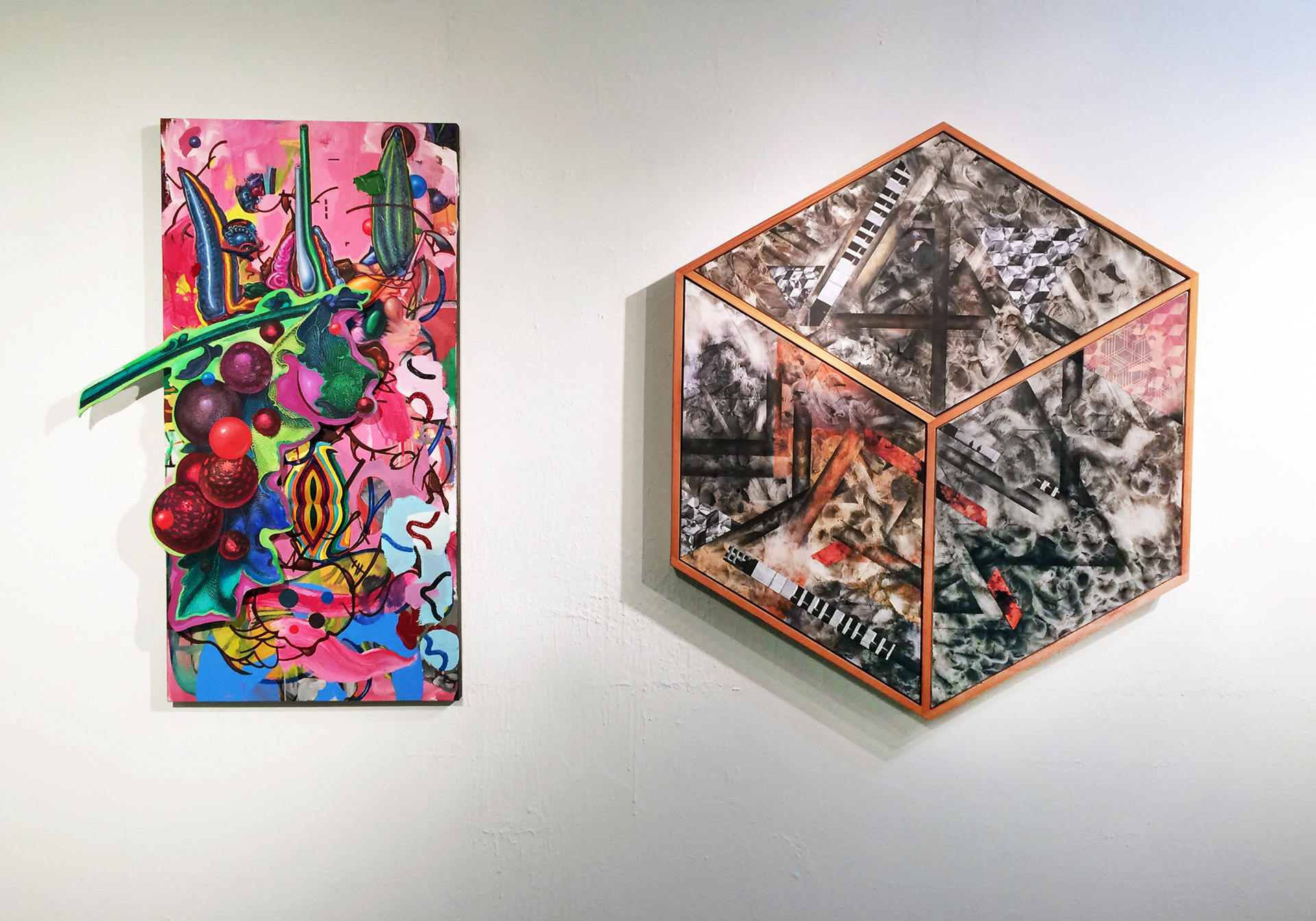 Showing at The Lodge with Jay Hardin. Jay's work is on the right 