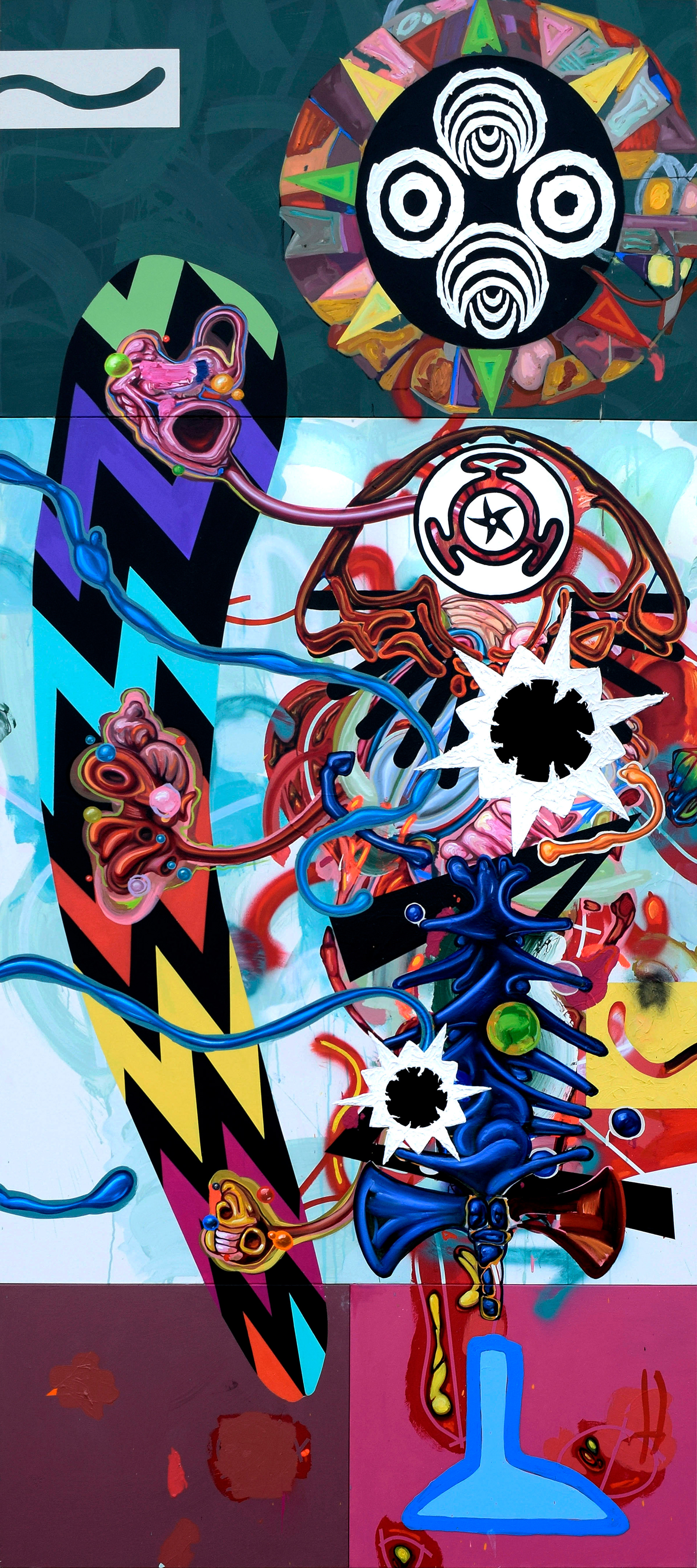 WOMB HOLE, 2018, 48"x108"