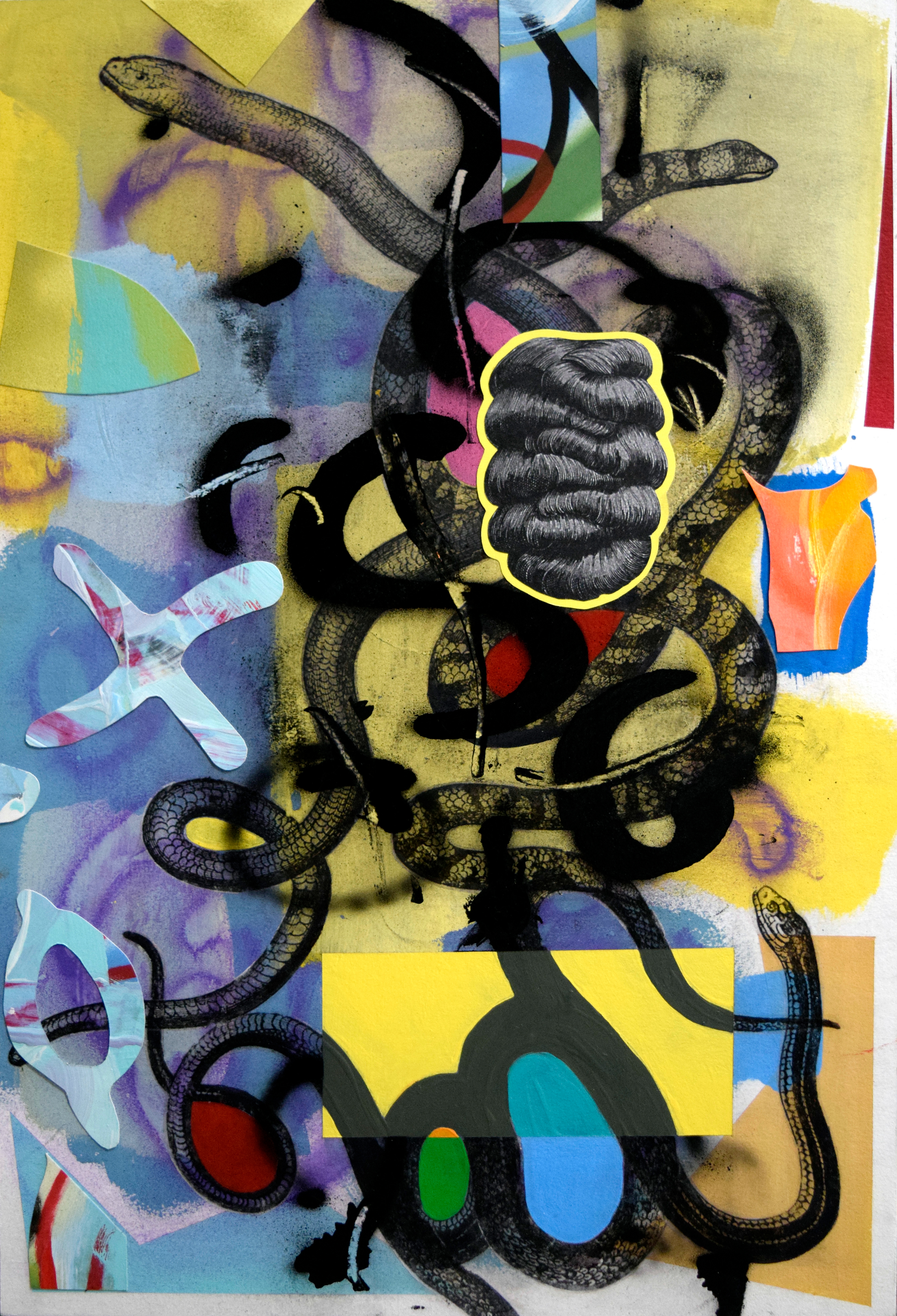 Snake Tangle Tango, 2017, 15" x 22"