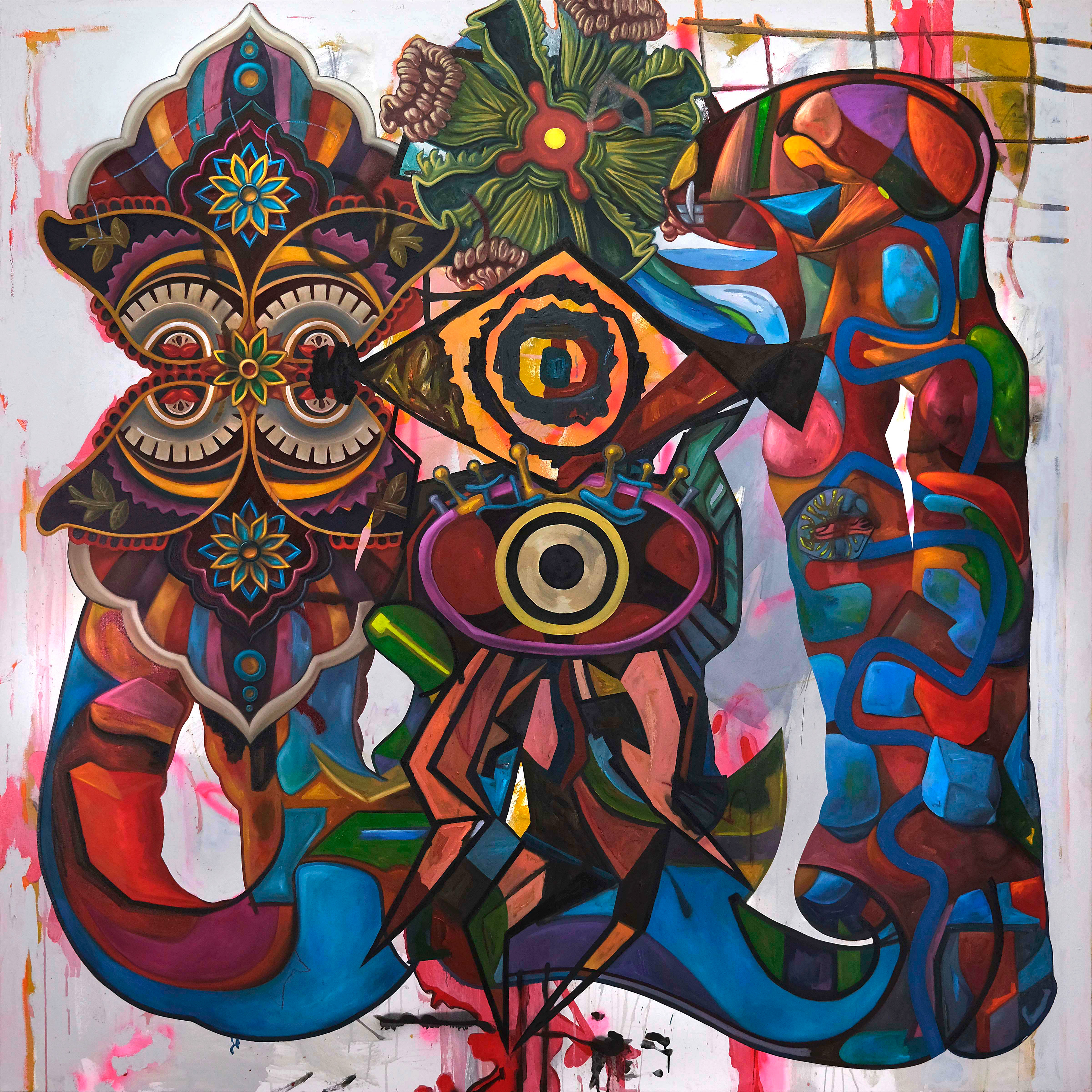 Space is Fake, 2021, 84”x 84”