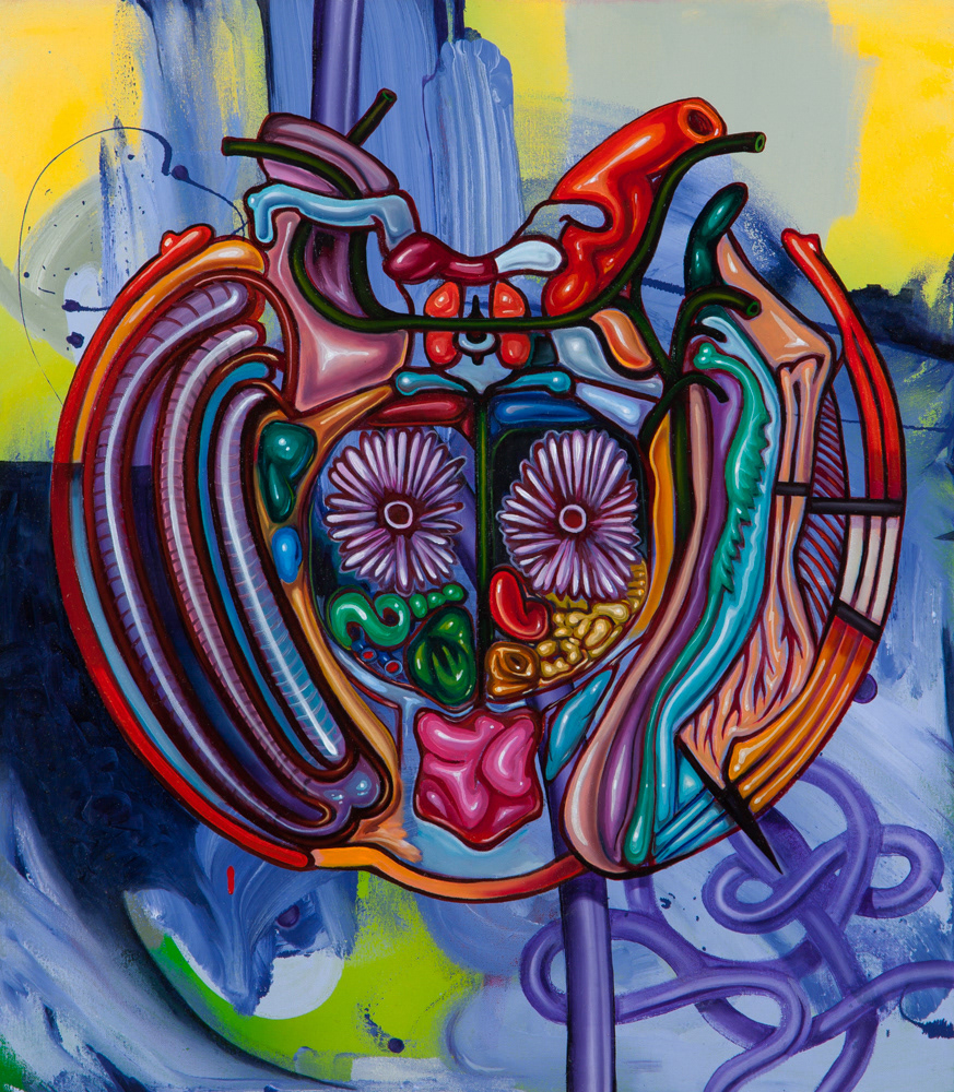 Common Ancestor Mask (Peyote), 2014, 23"x26" oil and acrylic on canvas