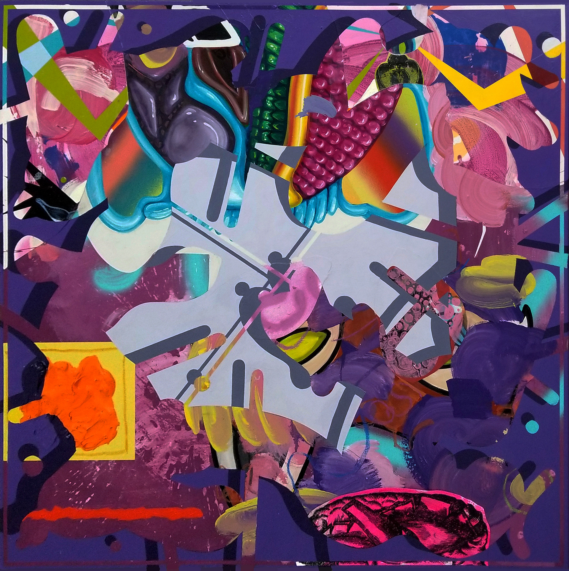 Caesar the Mollusk Squeezer, 2019, 36"x36"