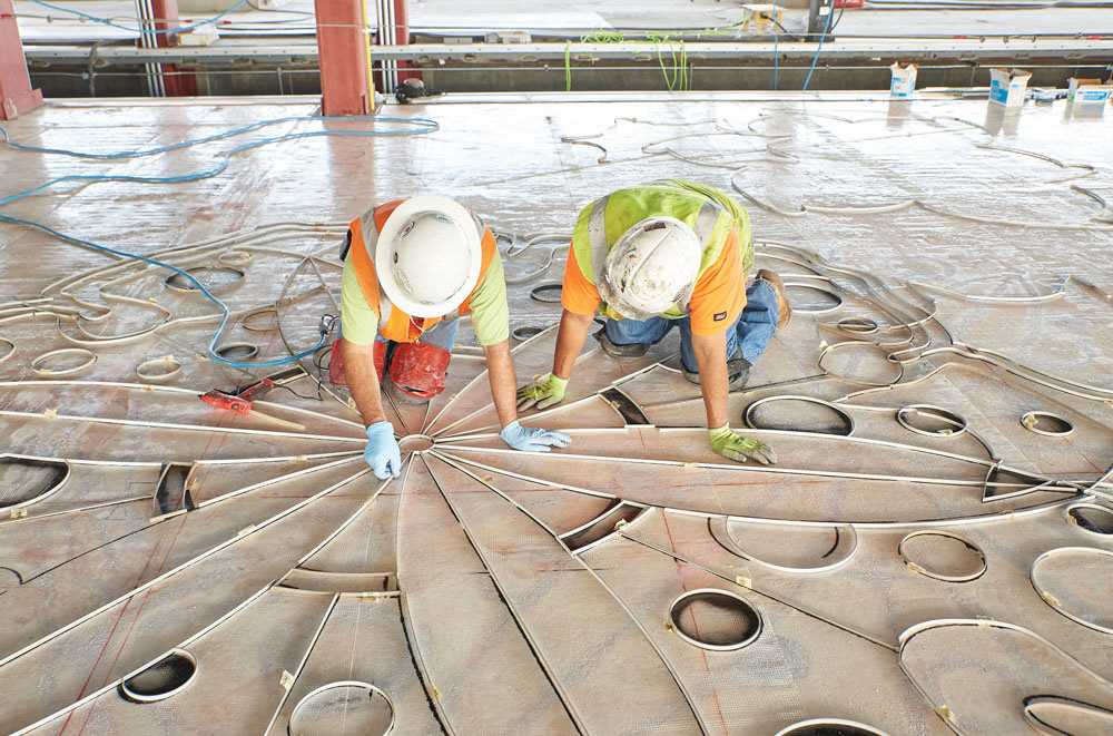 From the Earth to the Sky Terrazzo Fabrication by Advance Terrazzo.. Photo by PT DESIGN