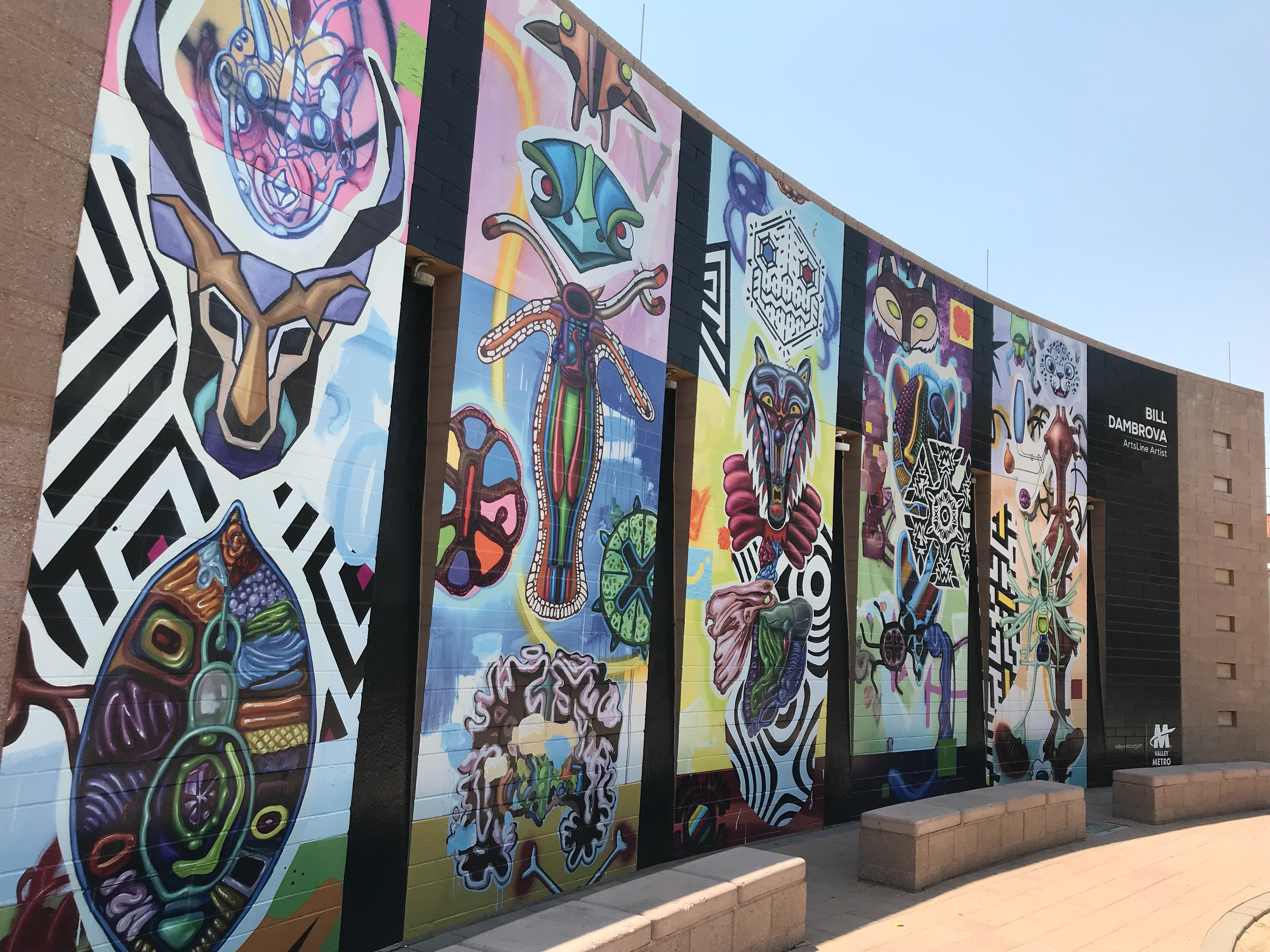 Mural at the Central & Roosevelt Light Rail Station, 2018. Photo by Valley Metro