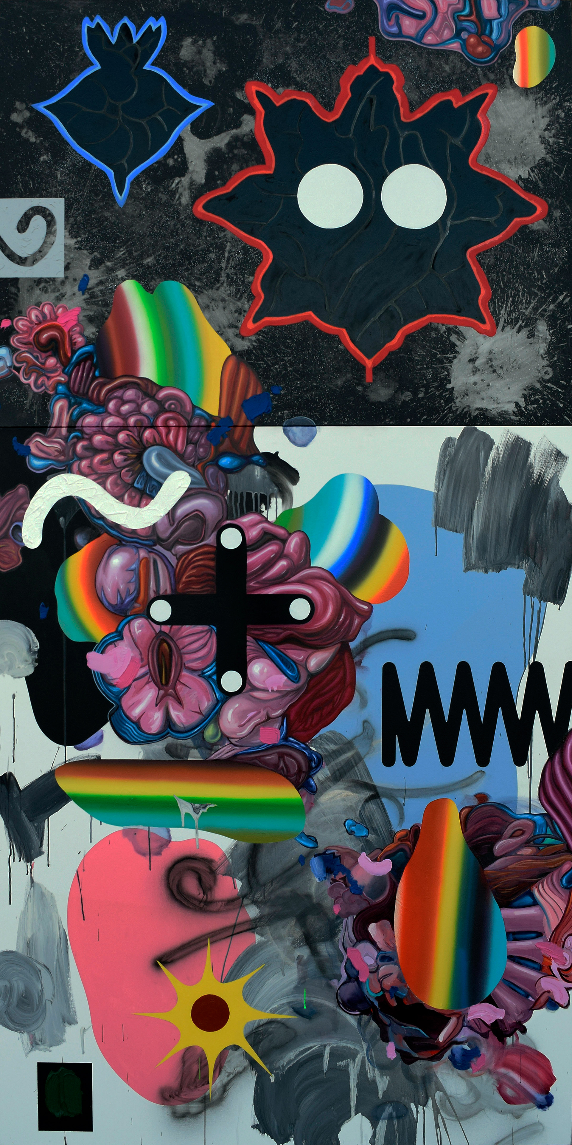 Summoning Beasties, 2017 48" x 84" mixed media on canvas