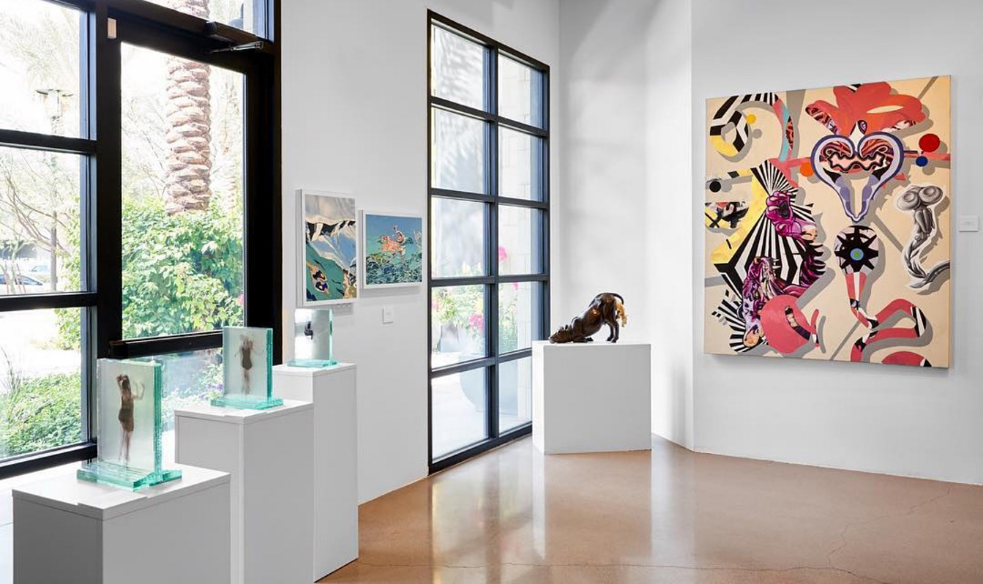 The Dreaming of the Animals (painting right) Winter Show at Green Leaf Gallery with Sean Deckert, Abbey Messmer, and  Elliot Kayser, 2019 ©Sean Deckert