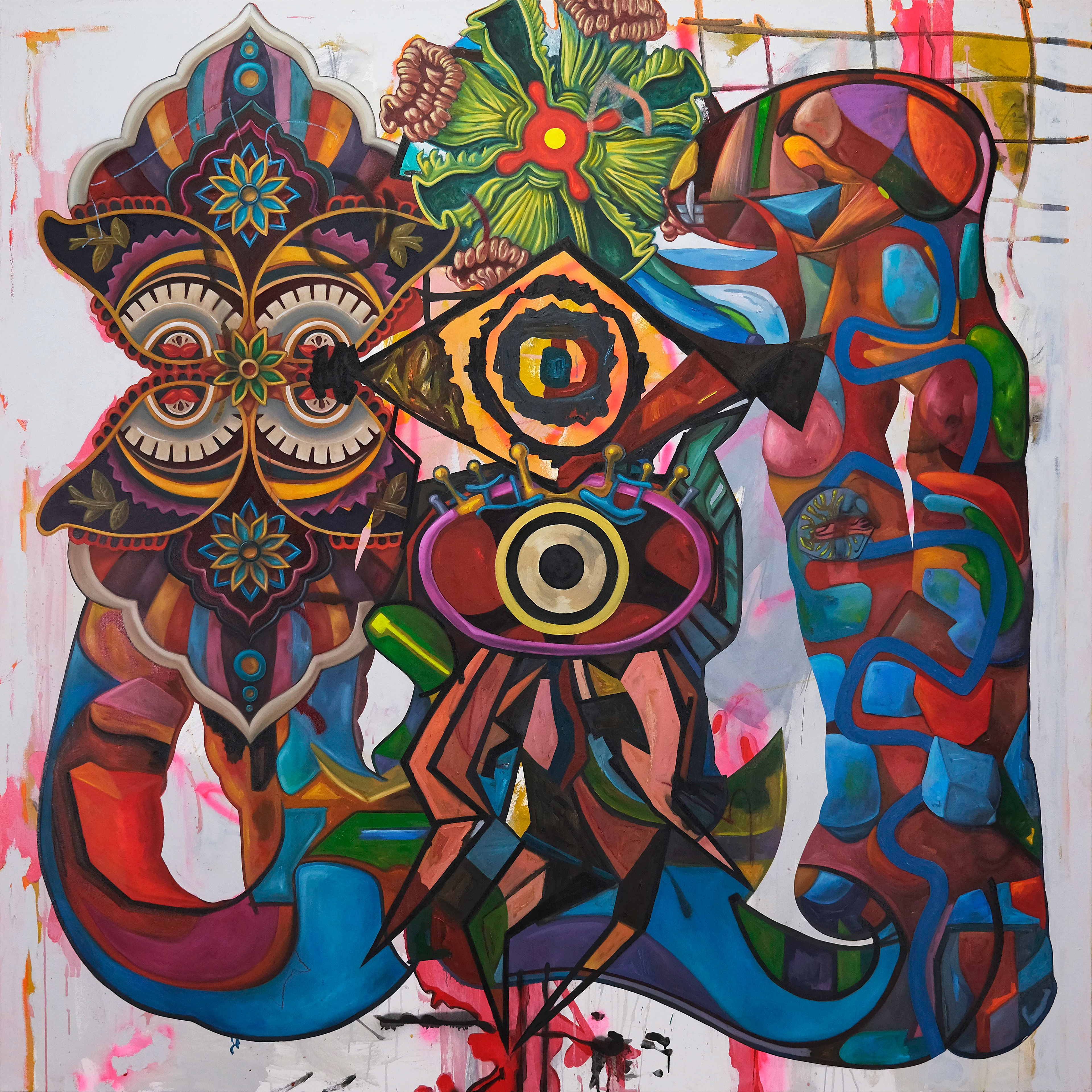 Space is Fake, 2021, Oil on canvas, 84” x 84”