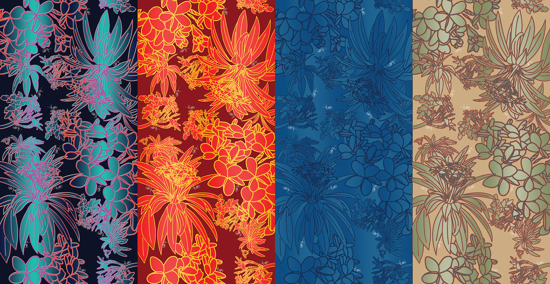 My updated Puamelia colorways for Kini Zamora's Spring/Summer 2020 colelction.