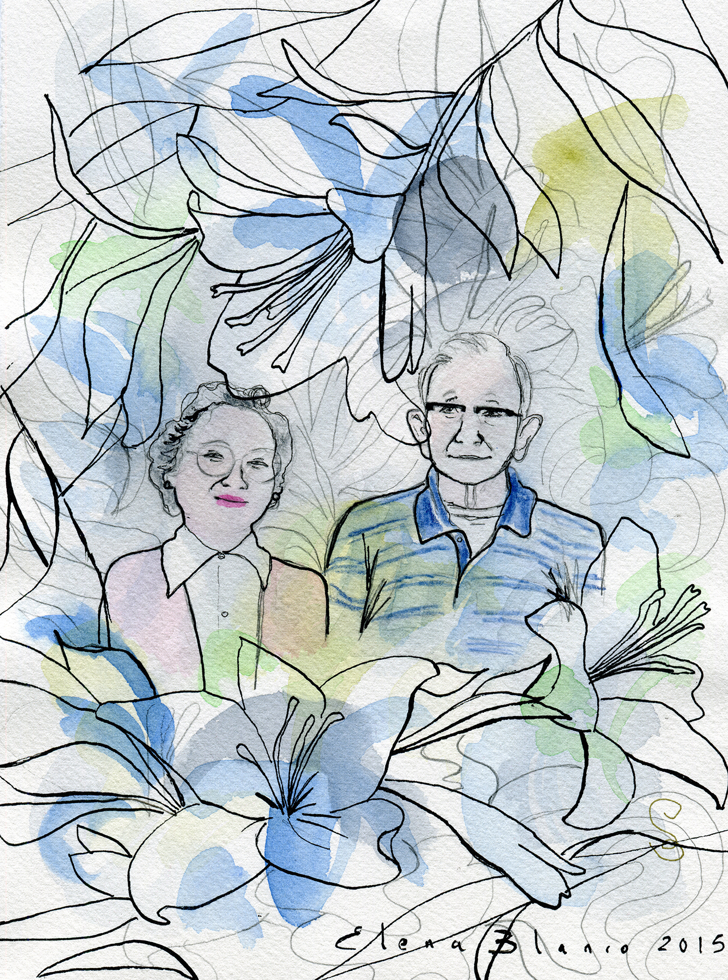 Couple portrait illustration art commission