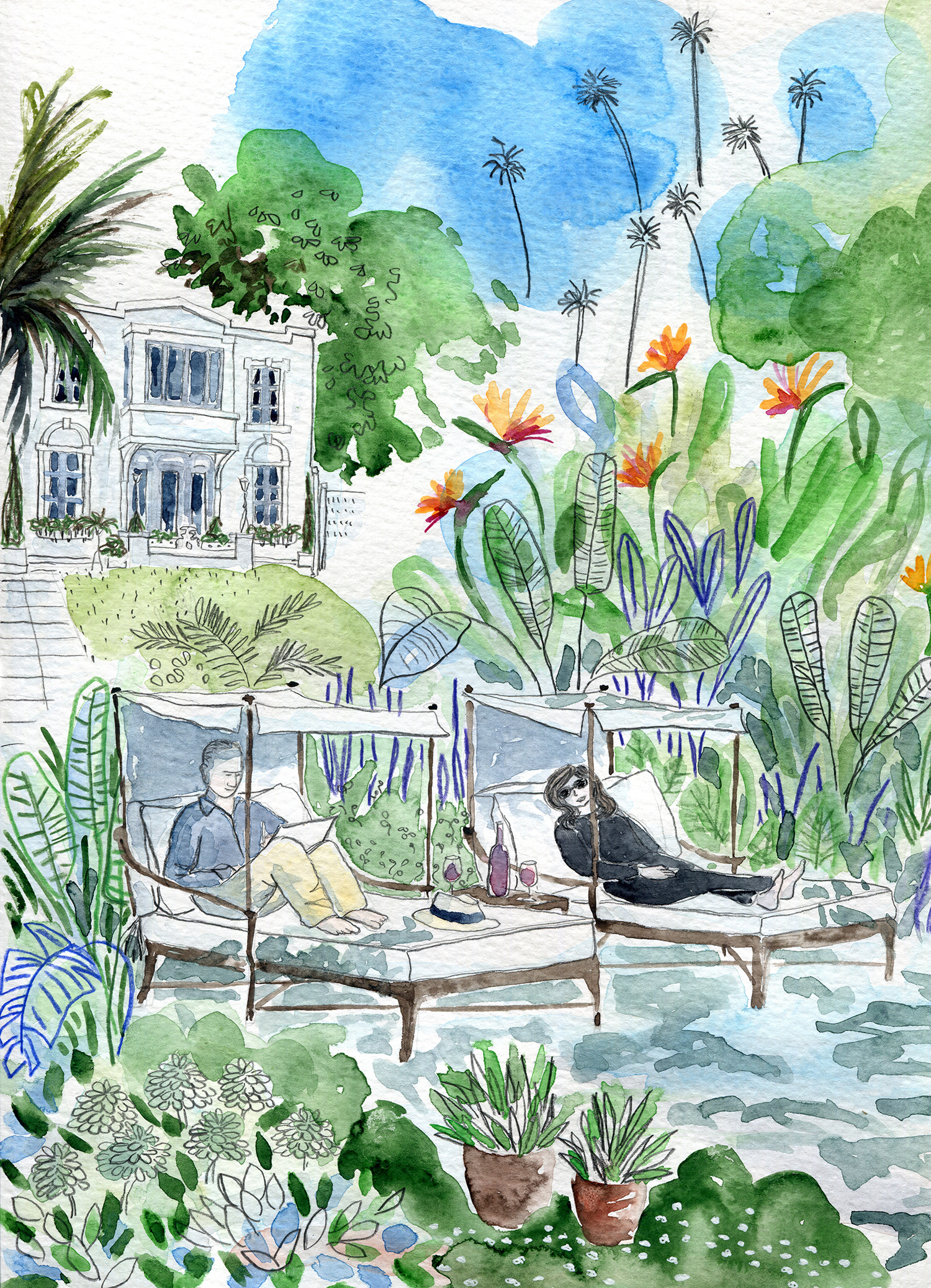 Couple illustration bespoke commission