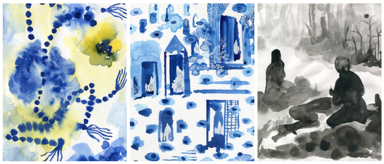 Expressive, evocative, watercolour and ink drawings by artist Elena Blanco