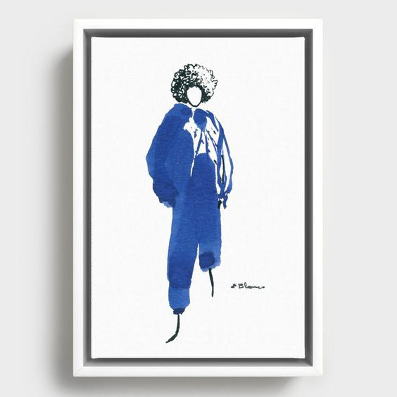 afro-haired, blue-dressed girl from from Elena Blanco's collection How to be a girl aka the Fashionista girls