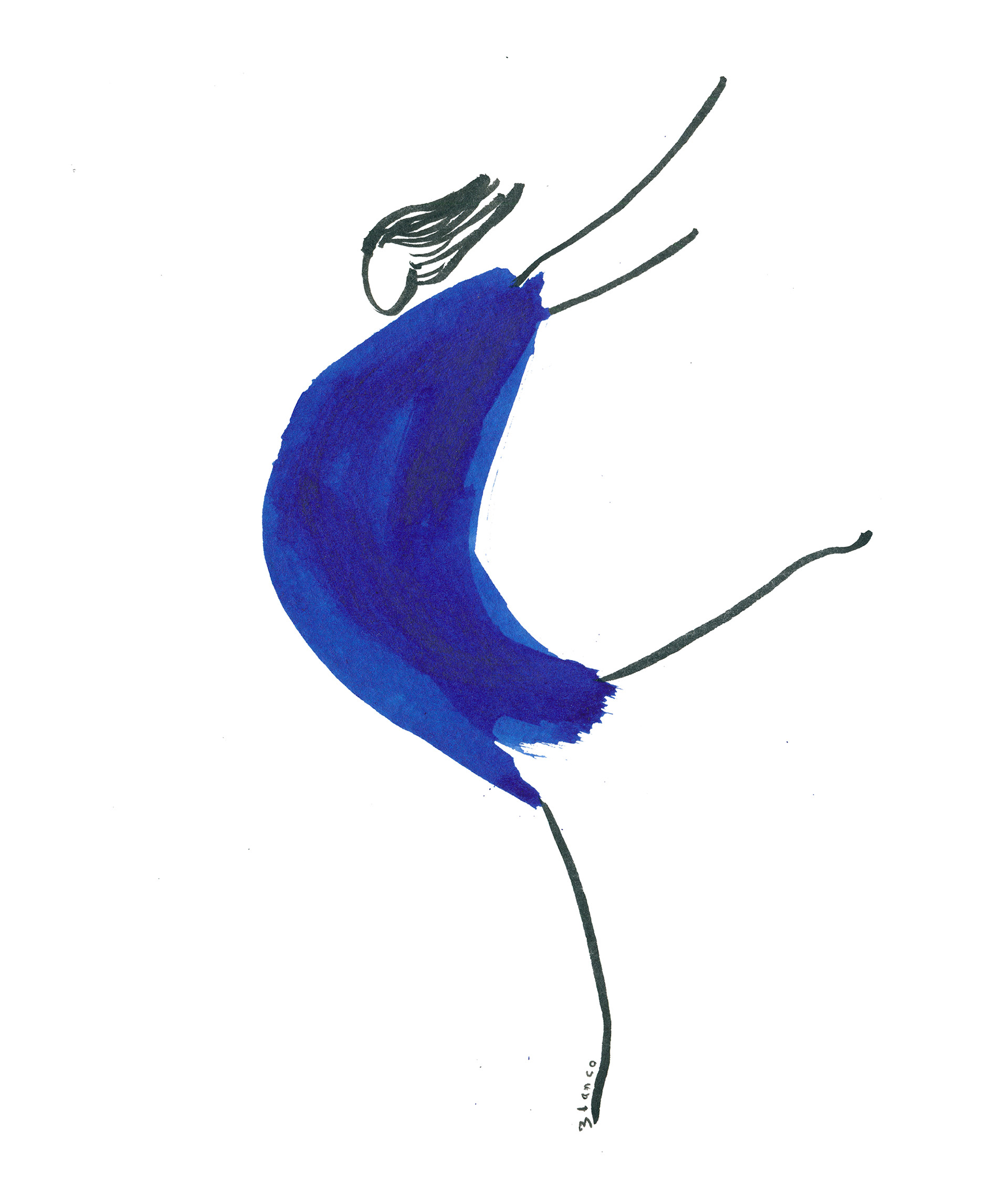 Doodle girl ballerina from the How to be a girl illustration series by Elena Blanco