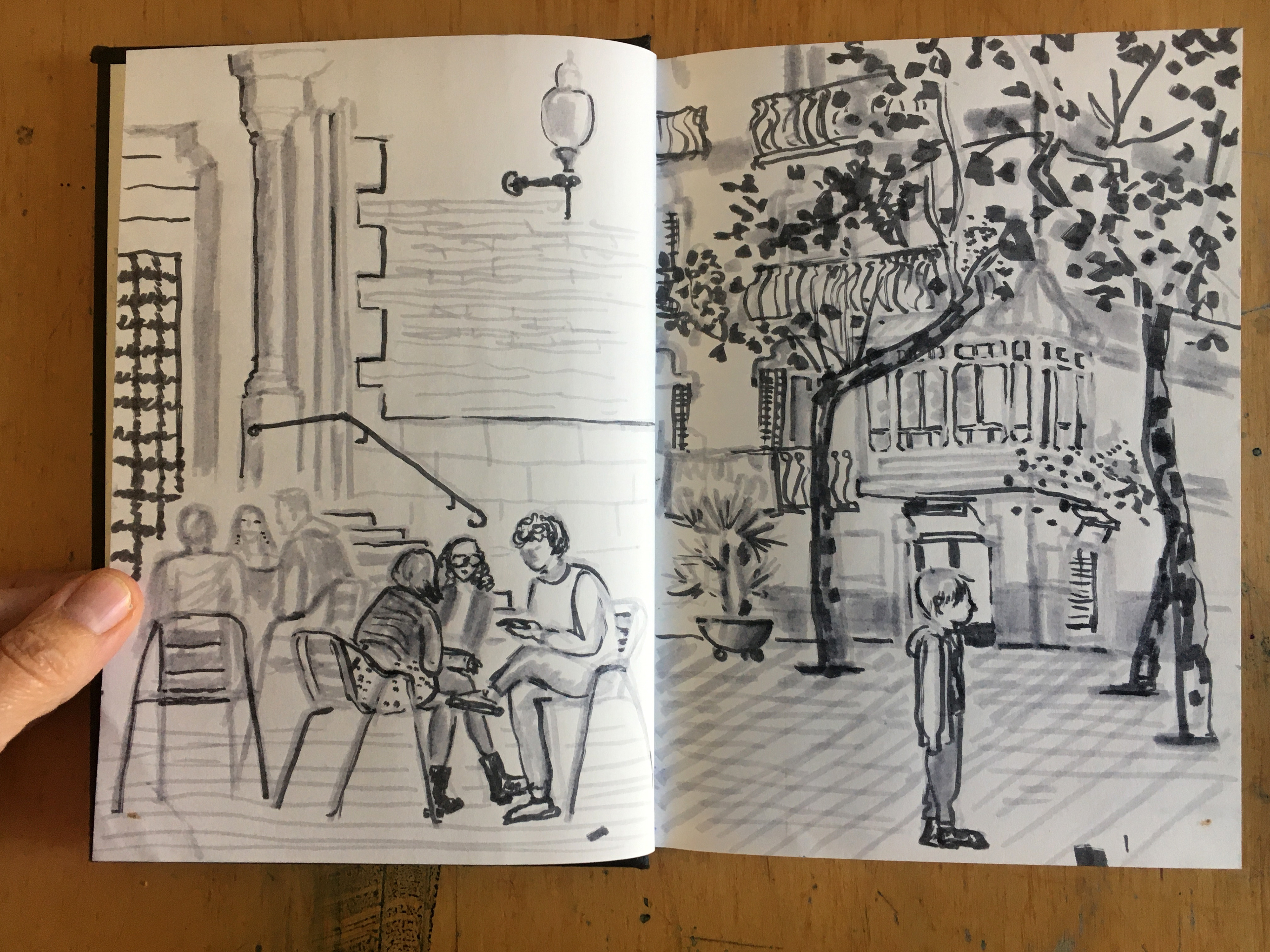 lively drawings of Barcelona streets by Elena Blanco. Placa de la Virreina