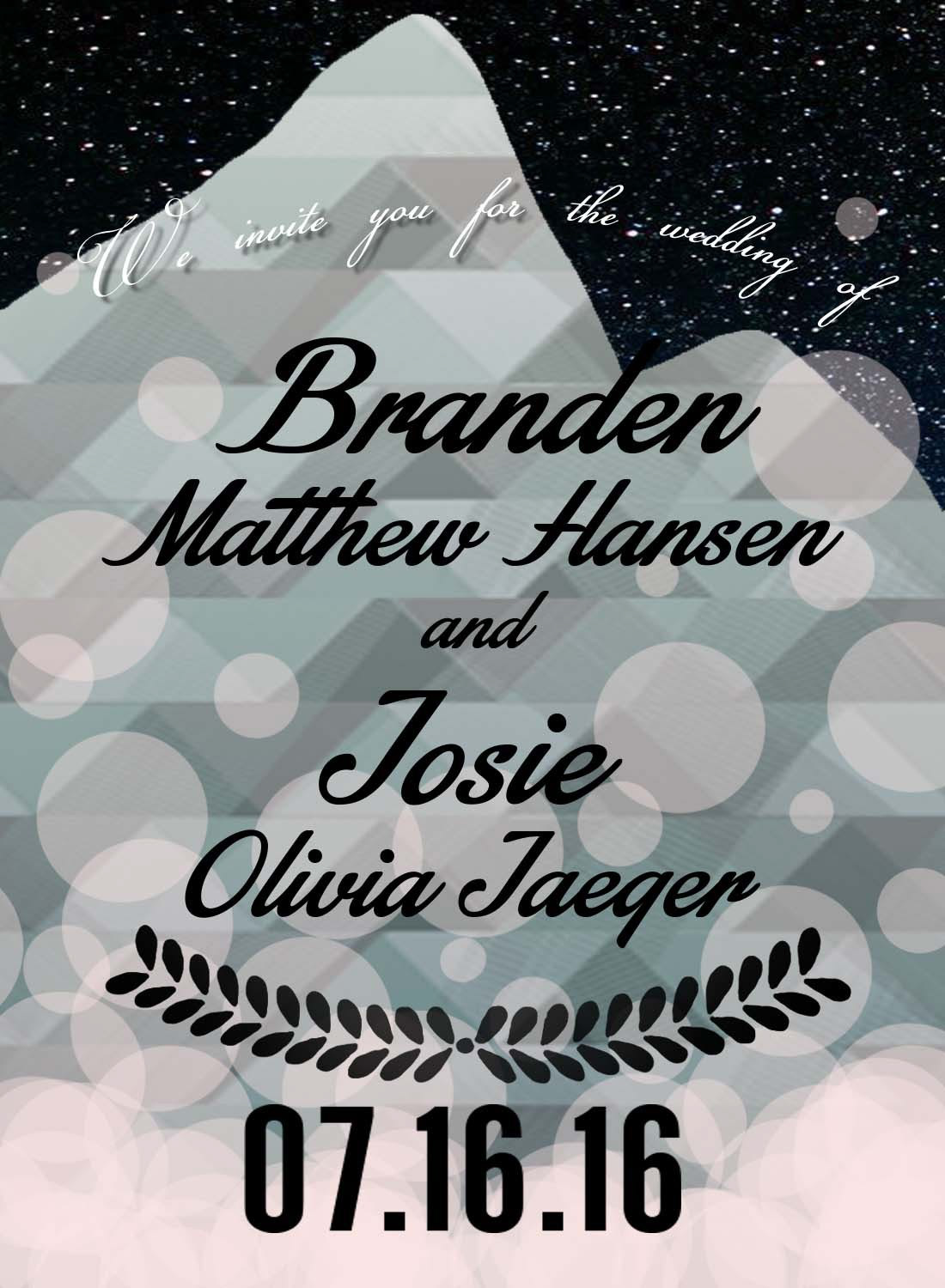 Outside of wedding invites. 2016