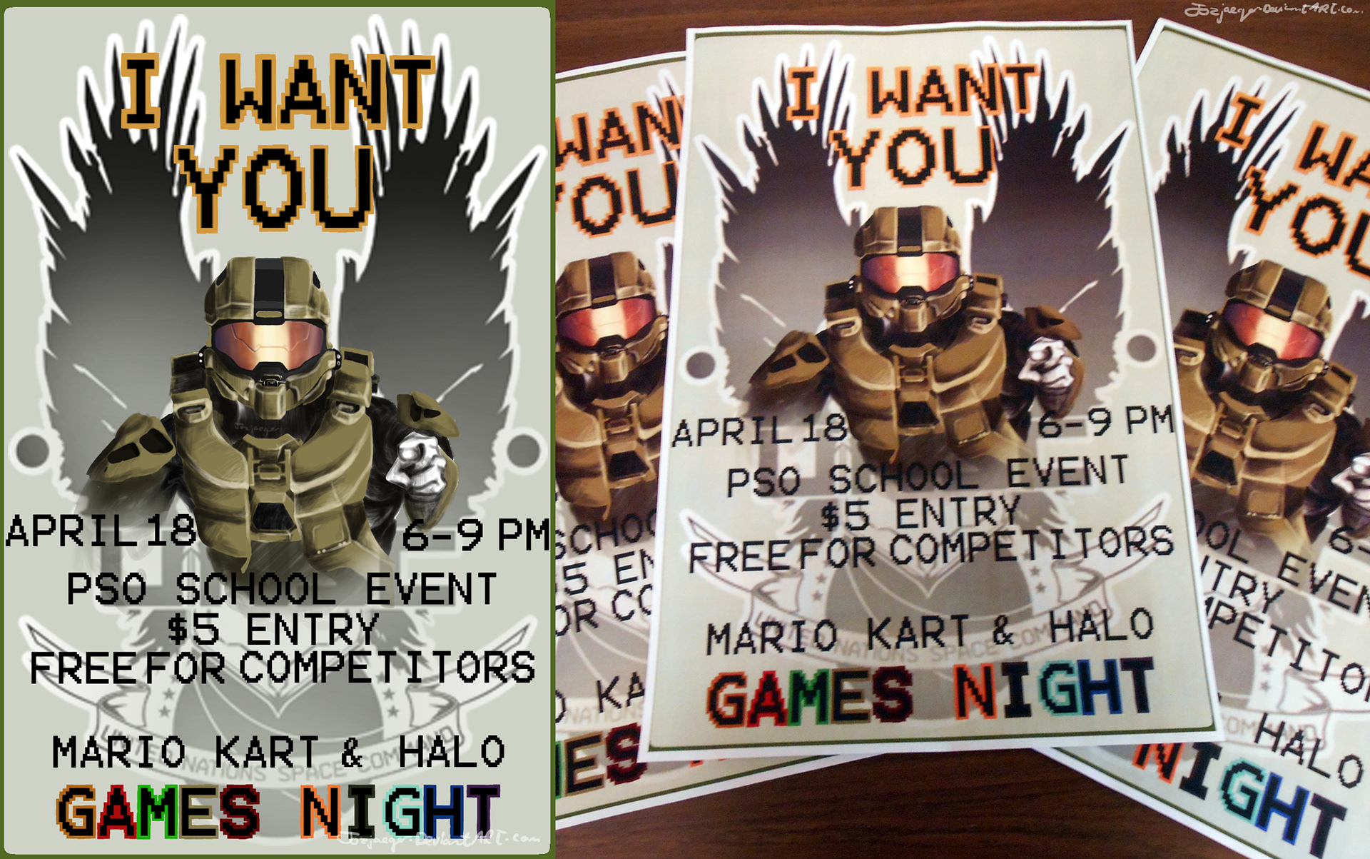 Posters for High school game competition. 2013