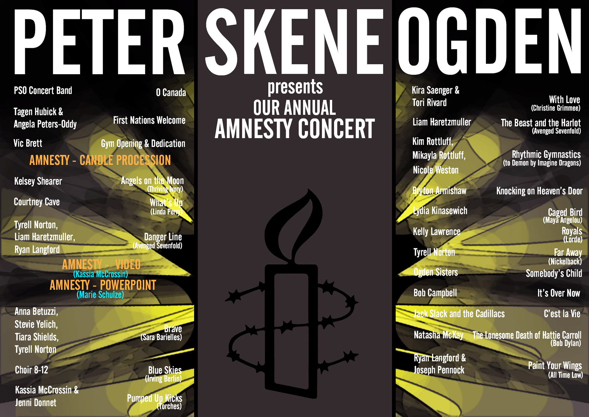 Inside of High school Amnesty brochures. 2014