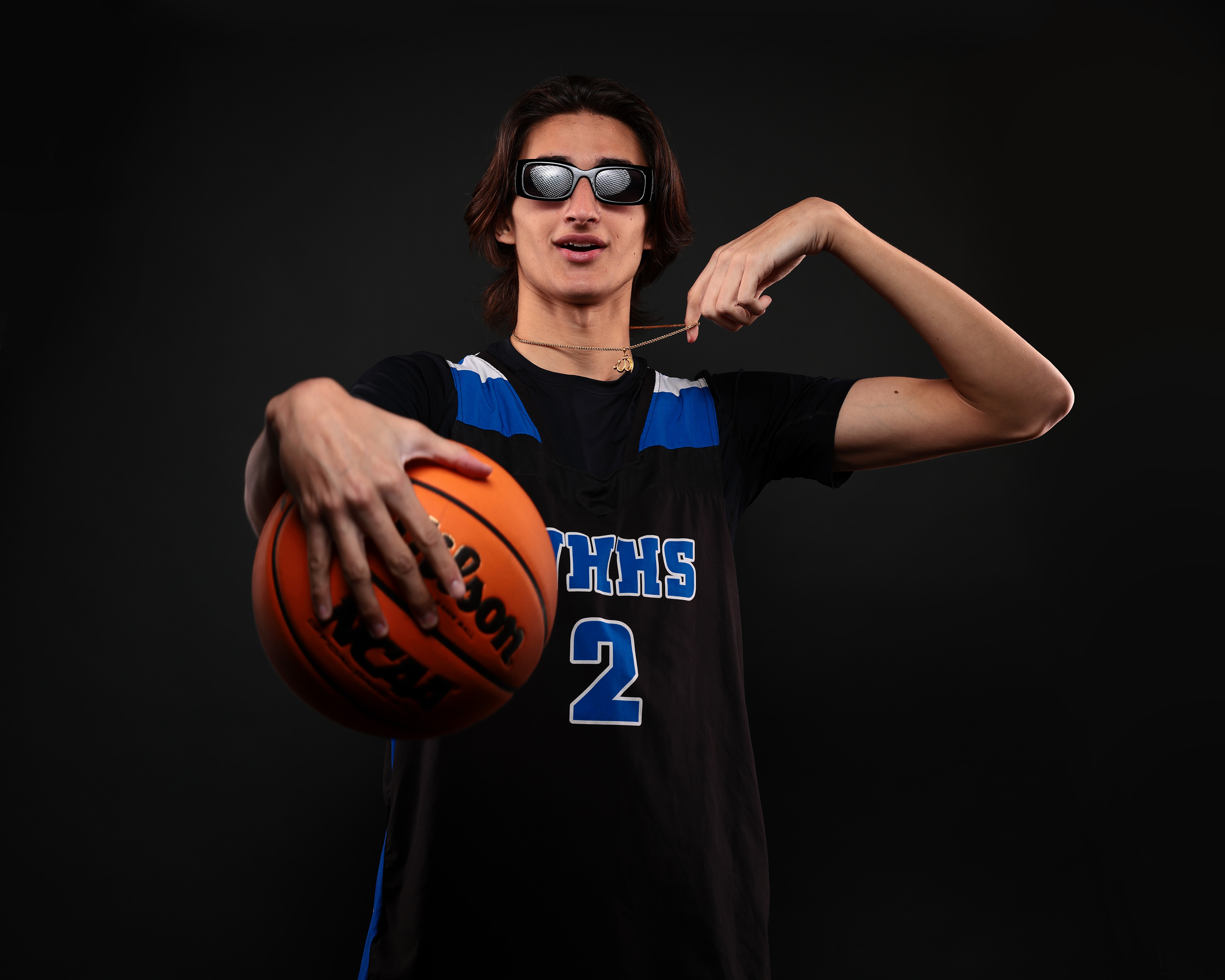 Sports portrait session with a high school basketball player
