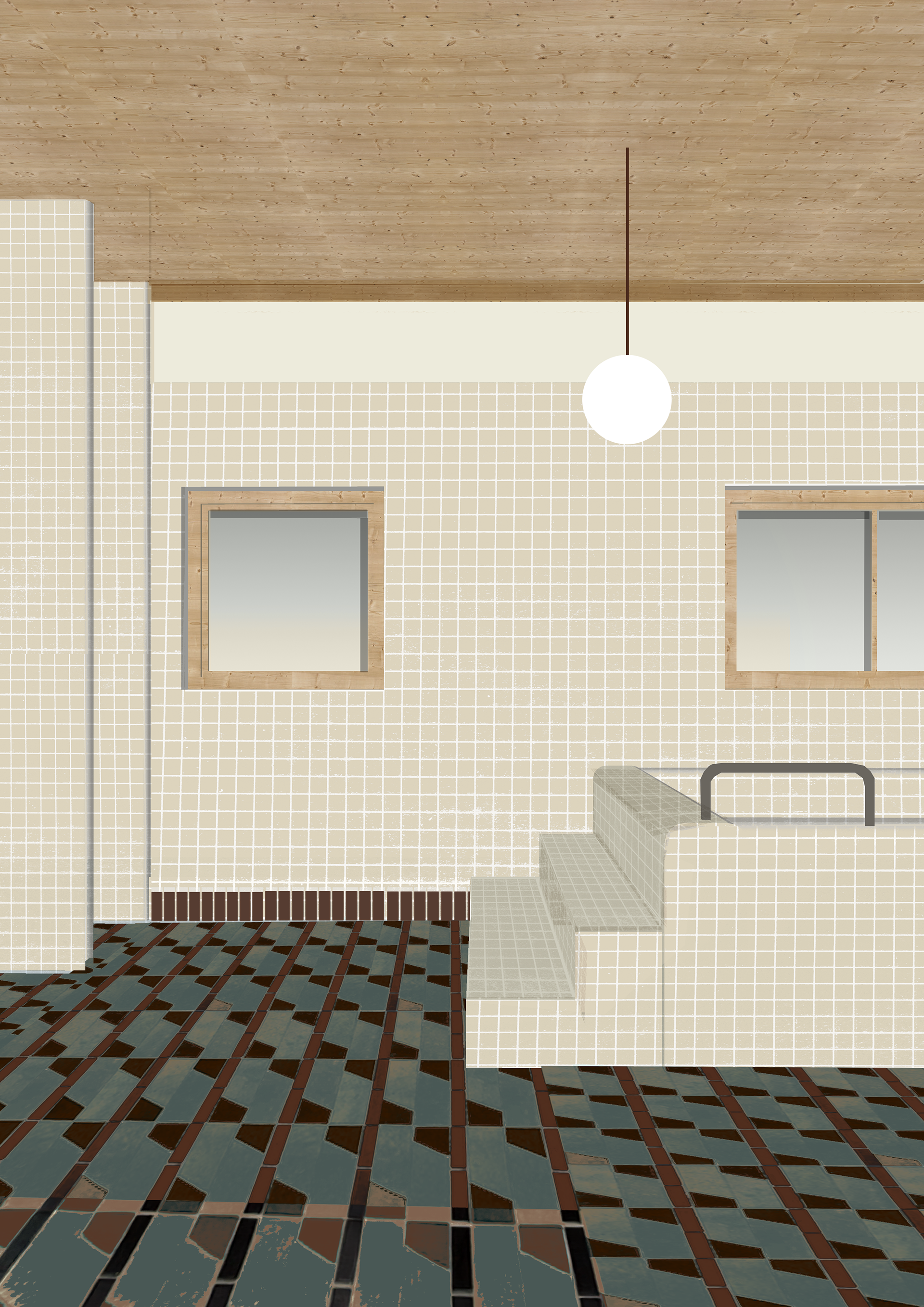 Materiality for interior bath house
